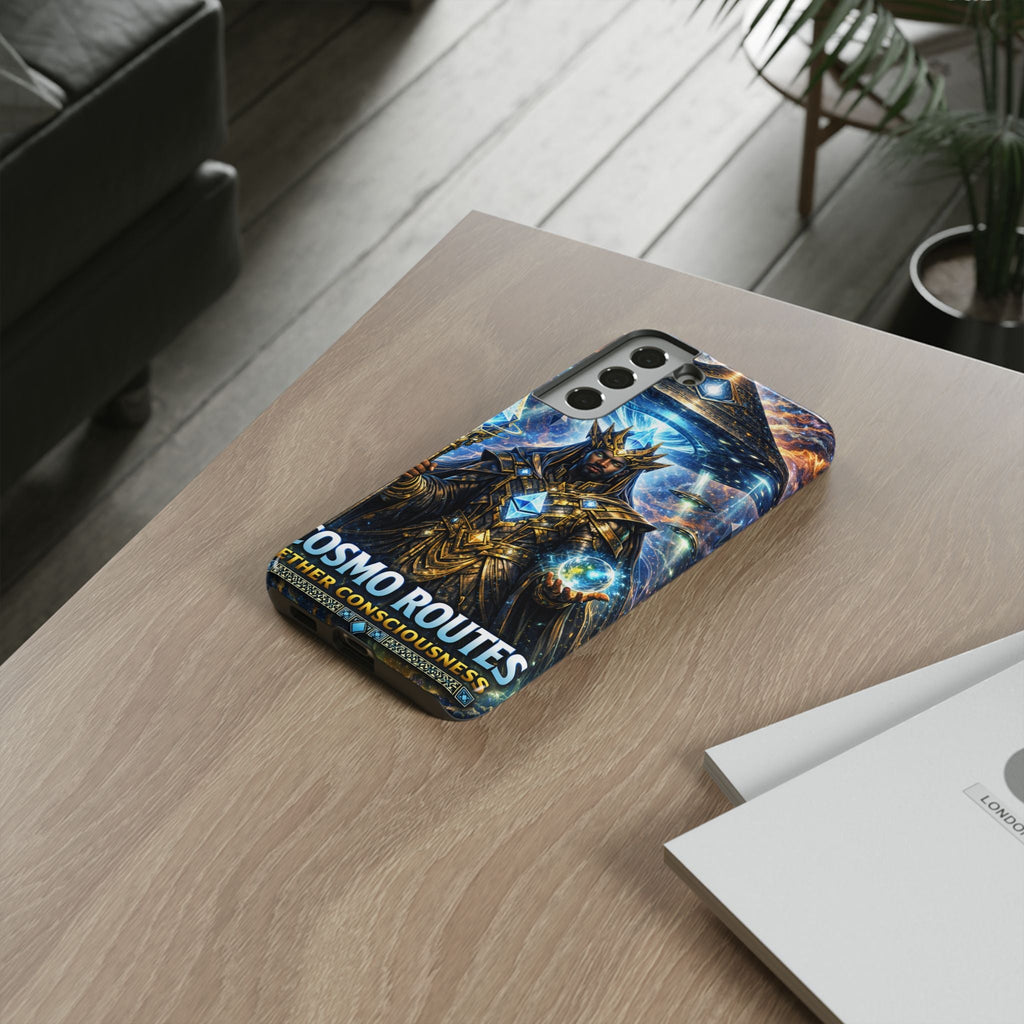 Cosmic King Armor Phone Case — "Cosmo Routes: Ether Consciousness" Printify