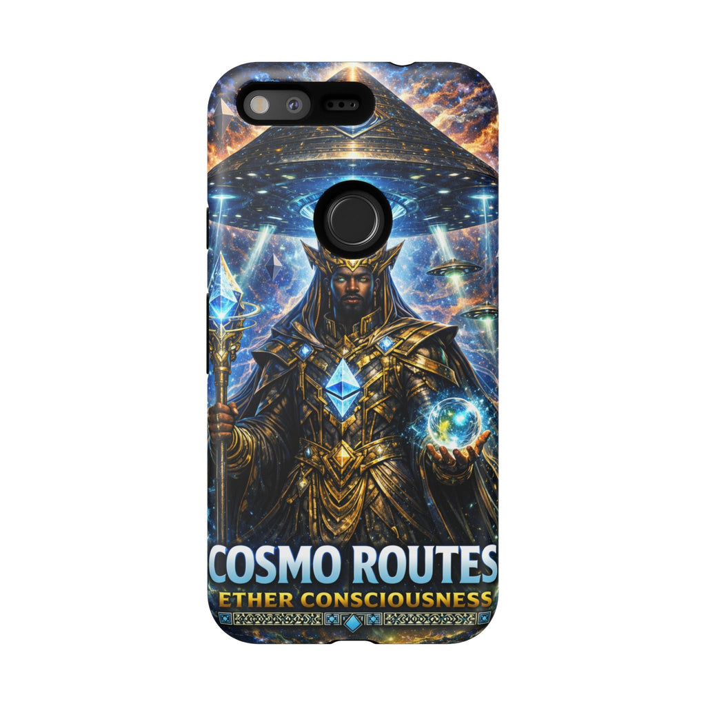 Cosmic King Armor Phone Case — "Cosmo Routes: Ether Consciousness" Printify