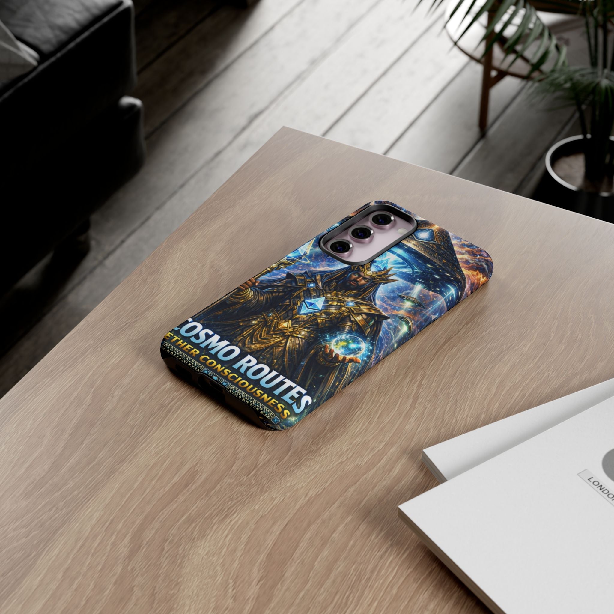 Cosmic King Armor Phone Case — "Cosmo Routes: Ether Consciousness" Printify