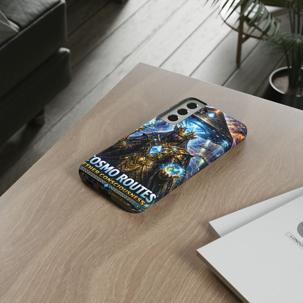 Cosmic King Armor Phone Case — "Cosmo Routes: Ether Consciousness" Printify