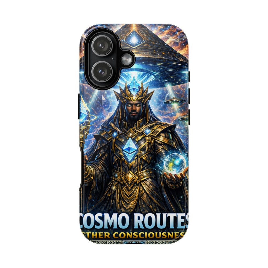 Cosmic King Armor Phone Case — "Cosmo Routes: Ether Consciousness" Printify