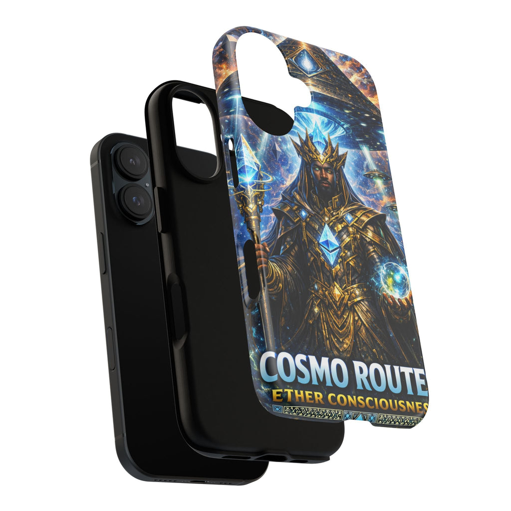 Cosmic King Armor Phone Case — "Cosmo Routes: Ether Consciousness" Printify