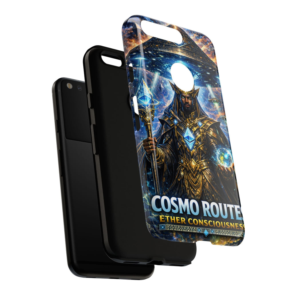 Cosmic King Armor Phone Case — "Cosmo Routes: Ether Consciousness" Printify