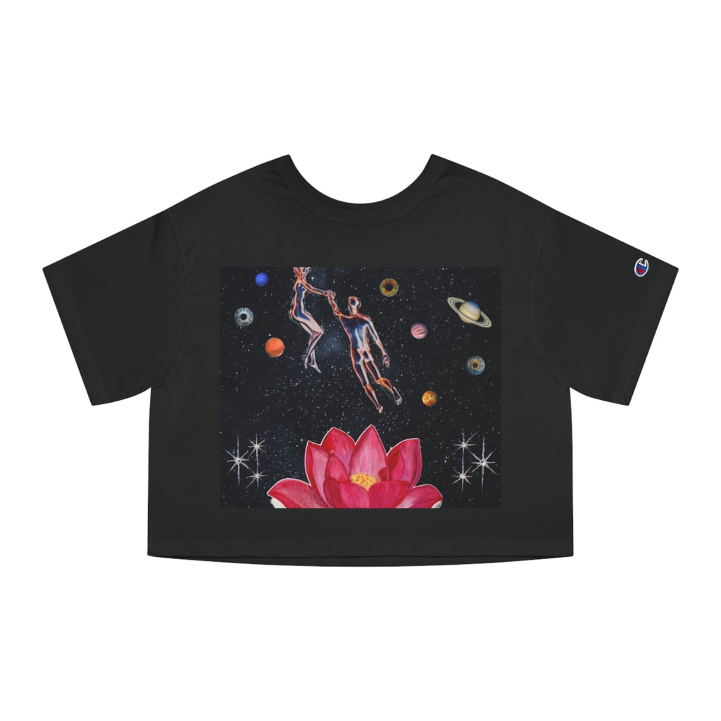 Cosmic Love Cropped T-Shirt for Women | Astrology Inspired Graphic Tee Printify