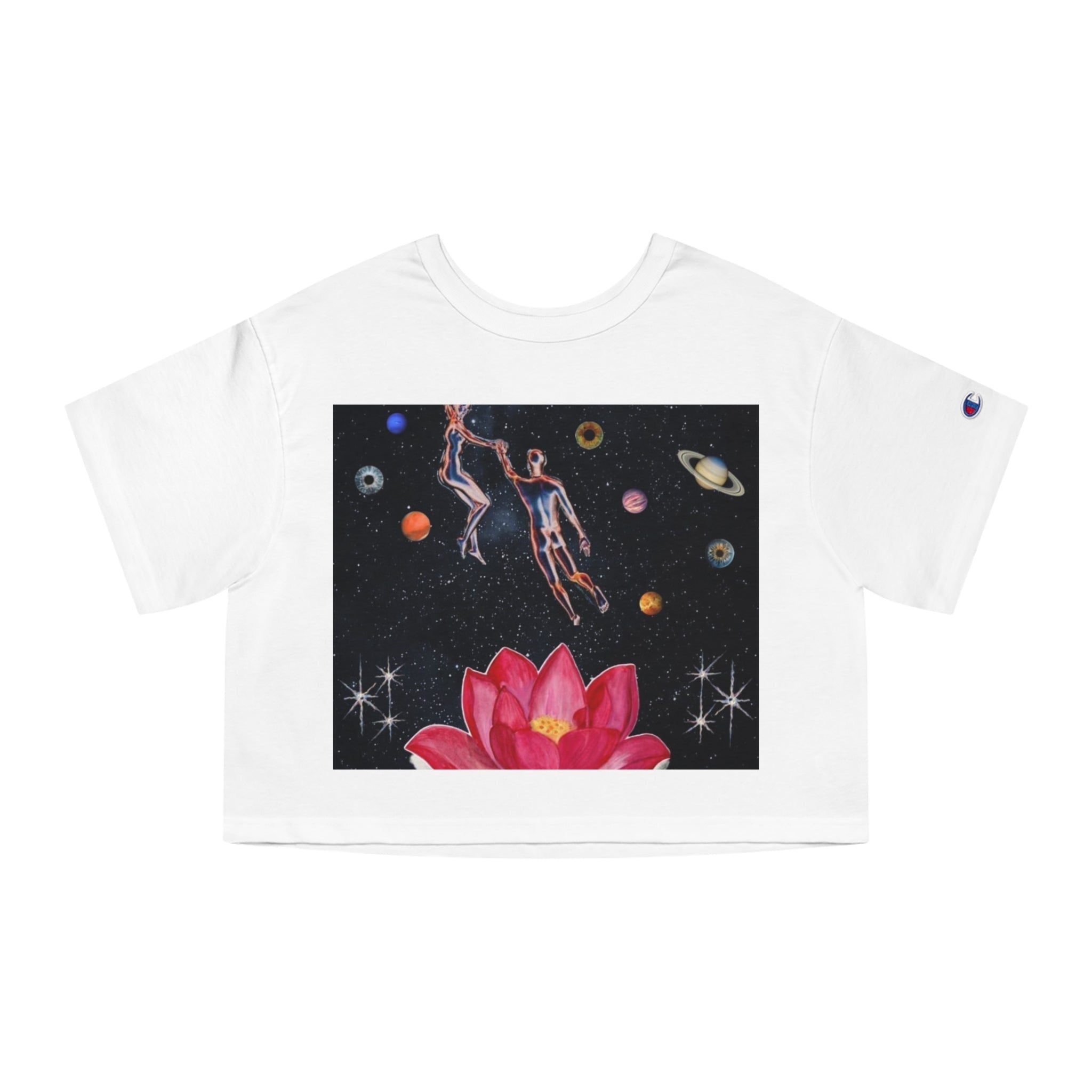 Cosmic Love Cropped T-Shirt for Women | Astrology Inspired Graphic Tee Printify