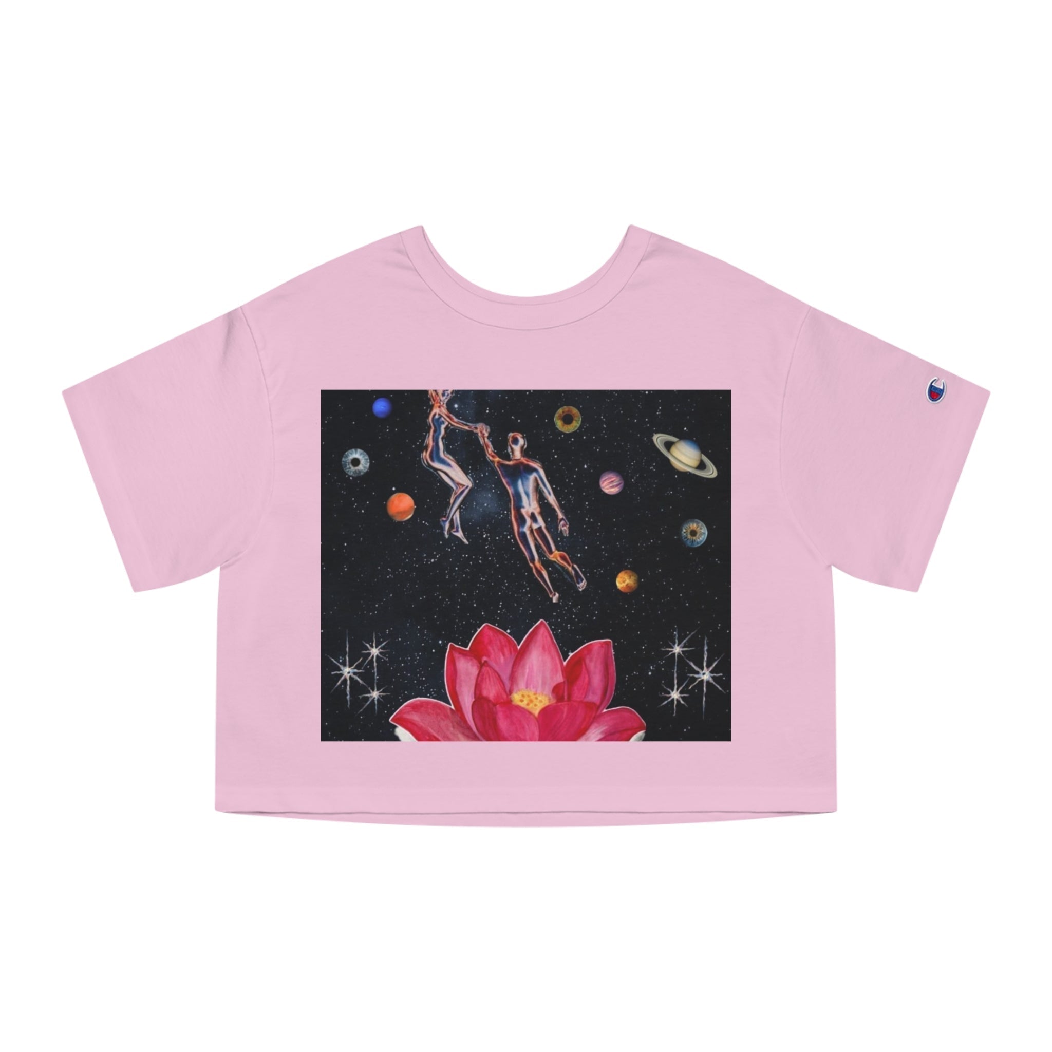 Cosmic Love Cropped T-Shirt for Women | Astrology Inspired Graphic Tee Printify