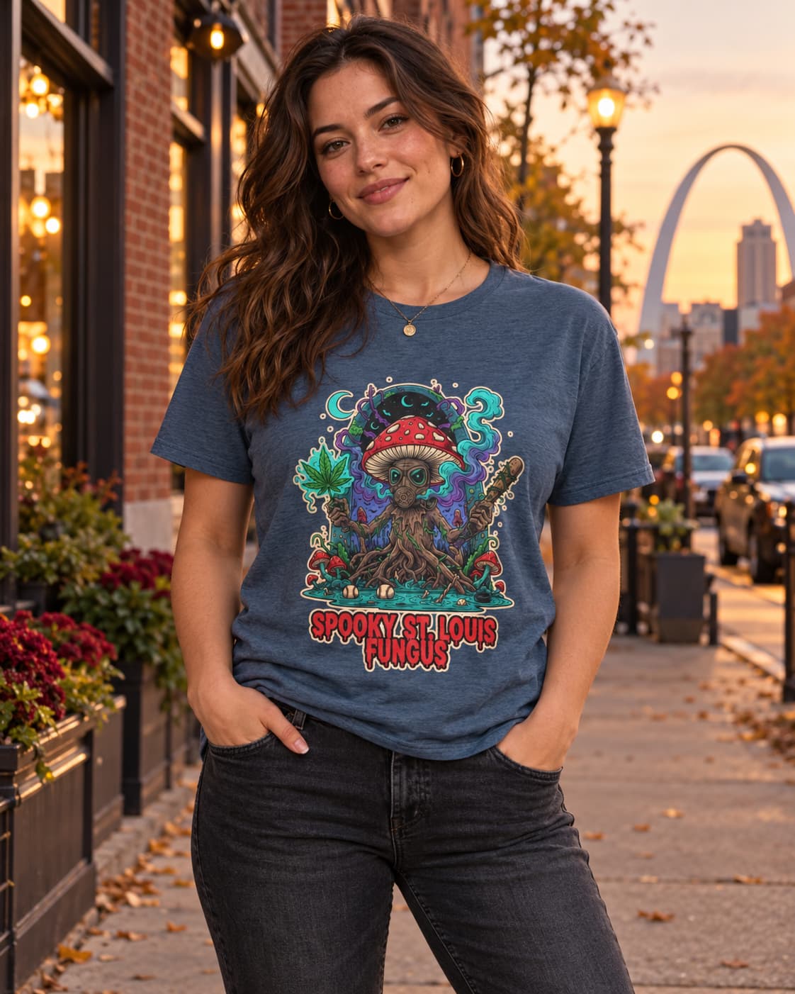Cosmic Mushroom Trip T-Shirt | Psychedelic Spooky Graphic