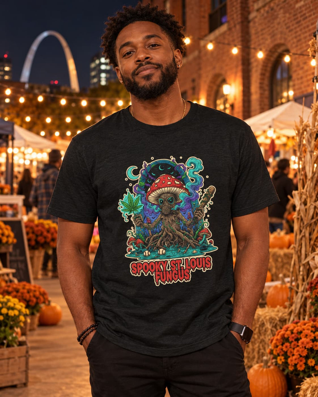 Cosmic Mushroom Trip T-Shirt | Psychedelic Spooky Graphic