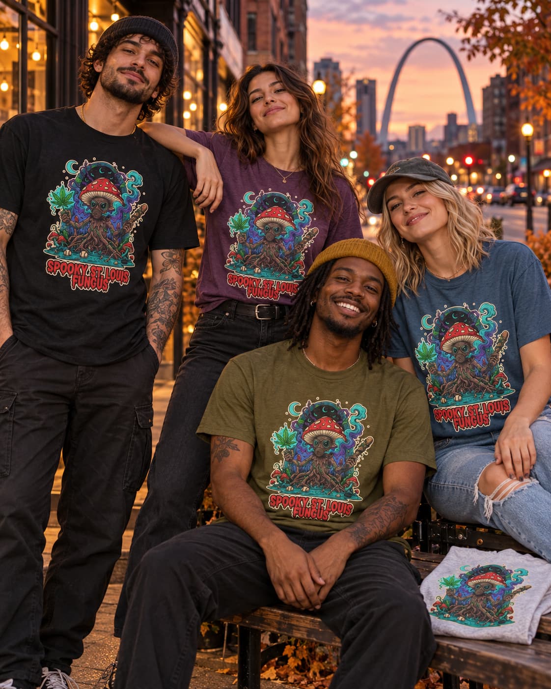 Cosmic Mushroom Trip T-Shirt | Psychedelic Spooky Graphic