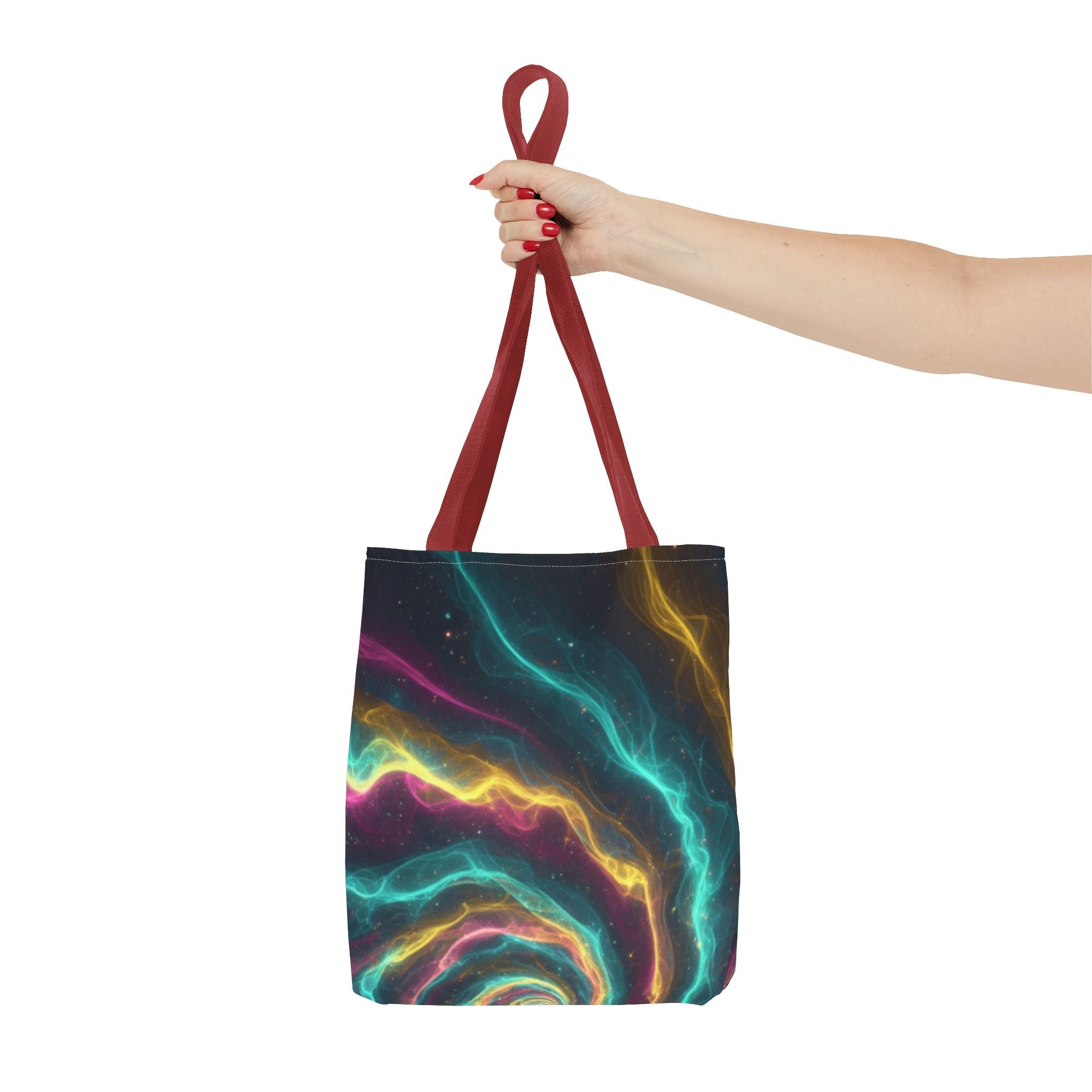 Cosmic Neon Waves Tote Bag Printify