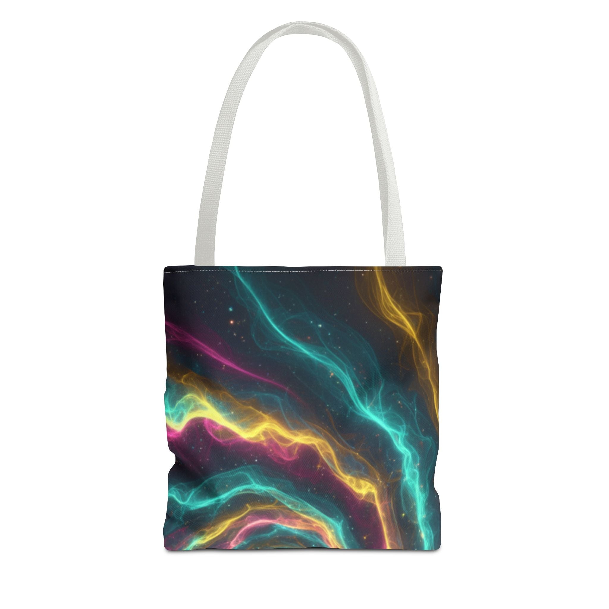 Cosmic Neon Waves Tote Bag Printify