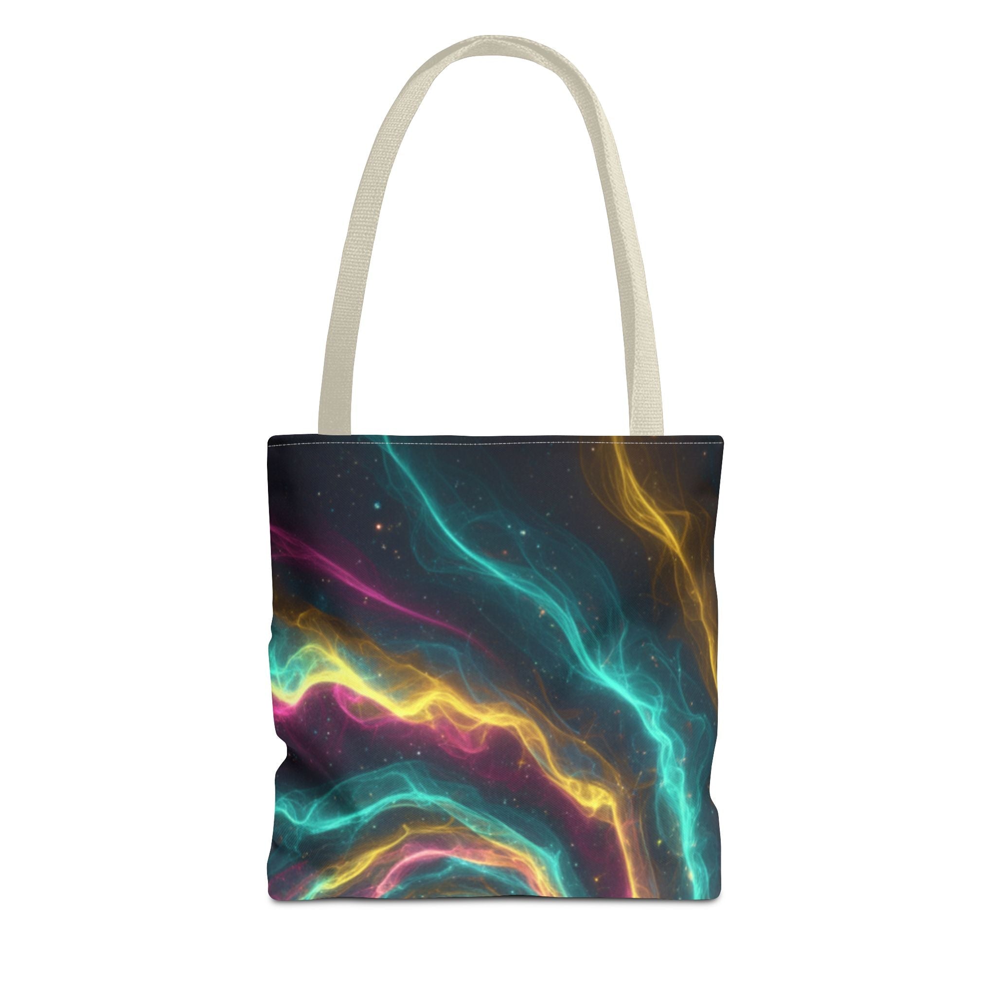 Cosmic Neon Waves Tote Bag Printify