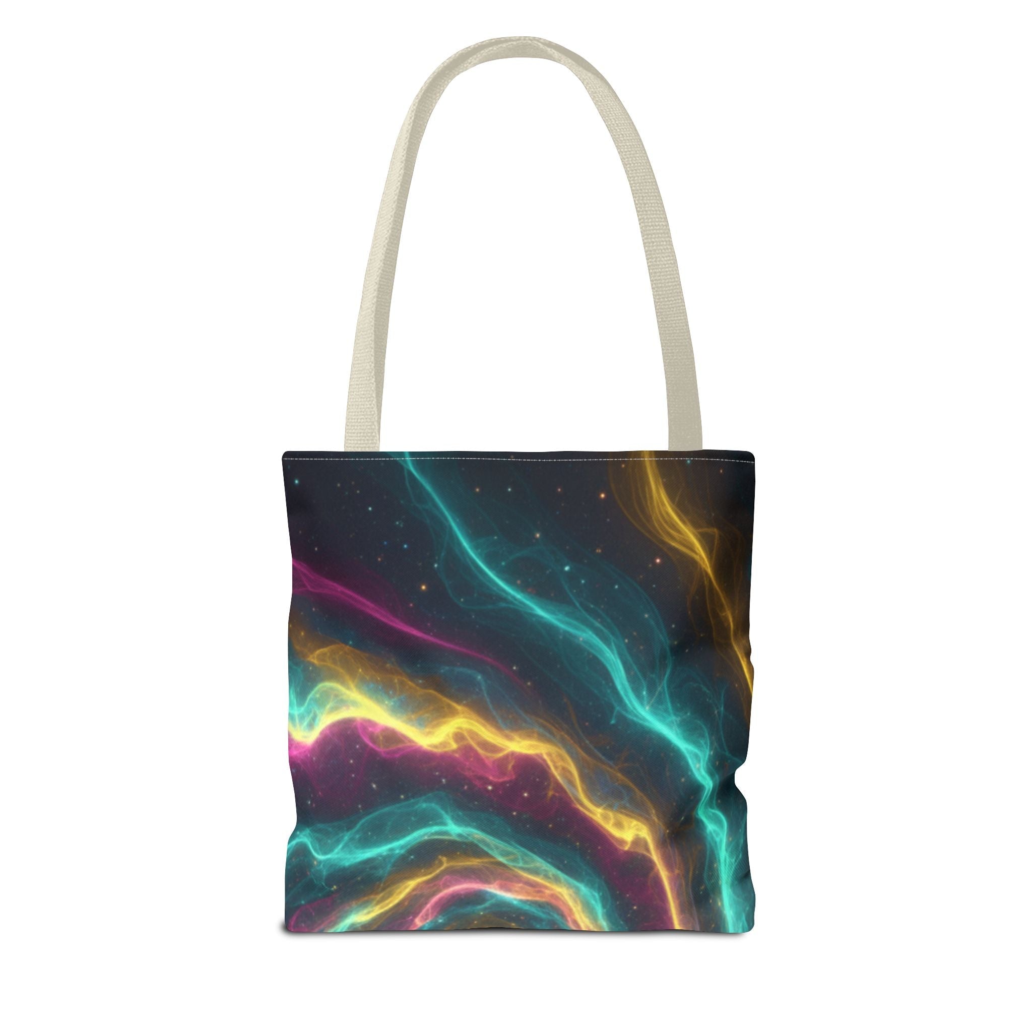 Cosmic Neon Waves Tote Bag Printify