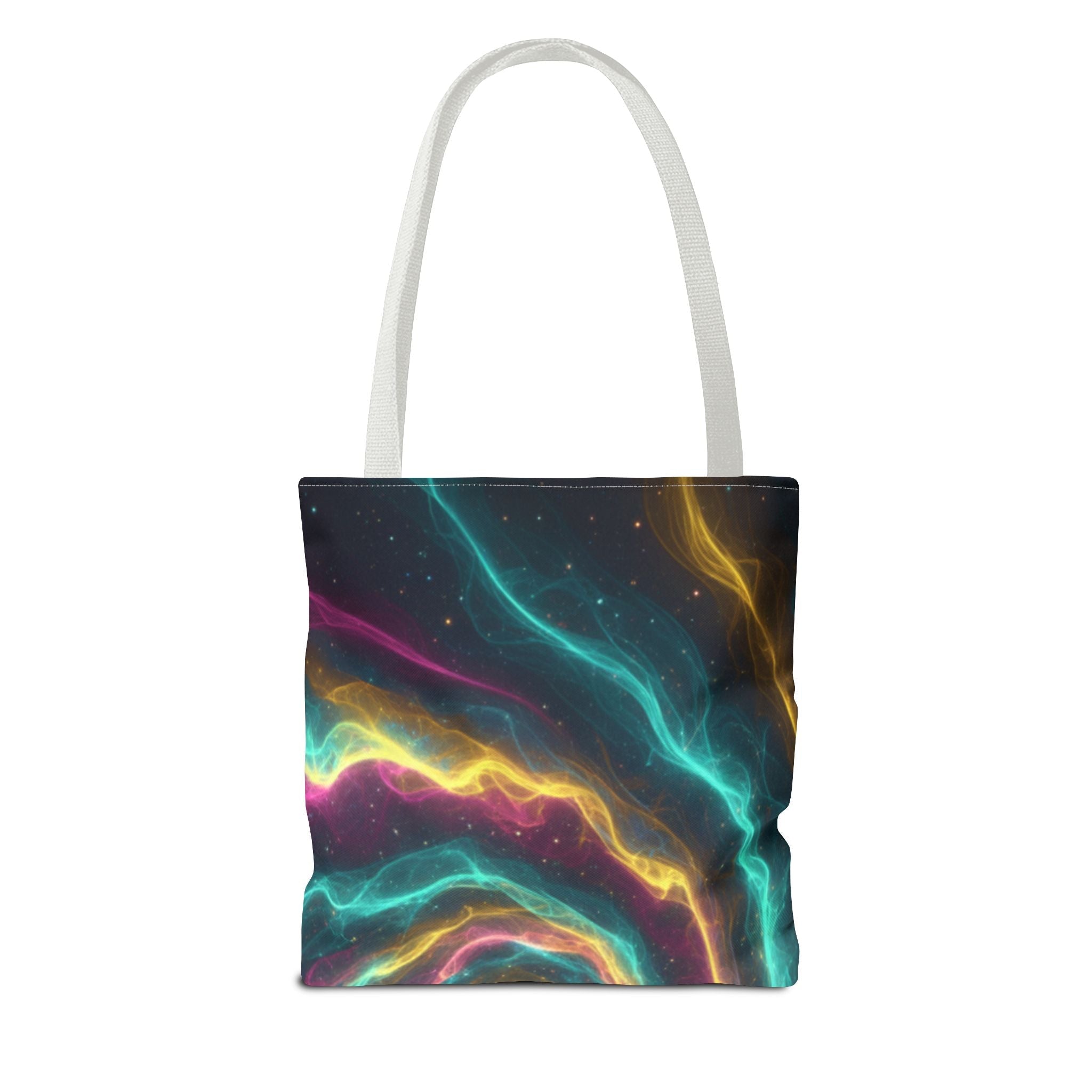 Cosmic Neon Waves Tote Bag Printify