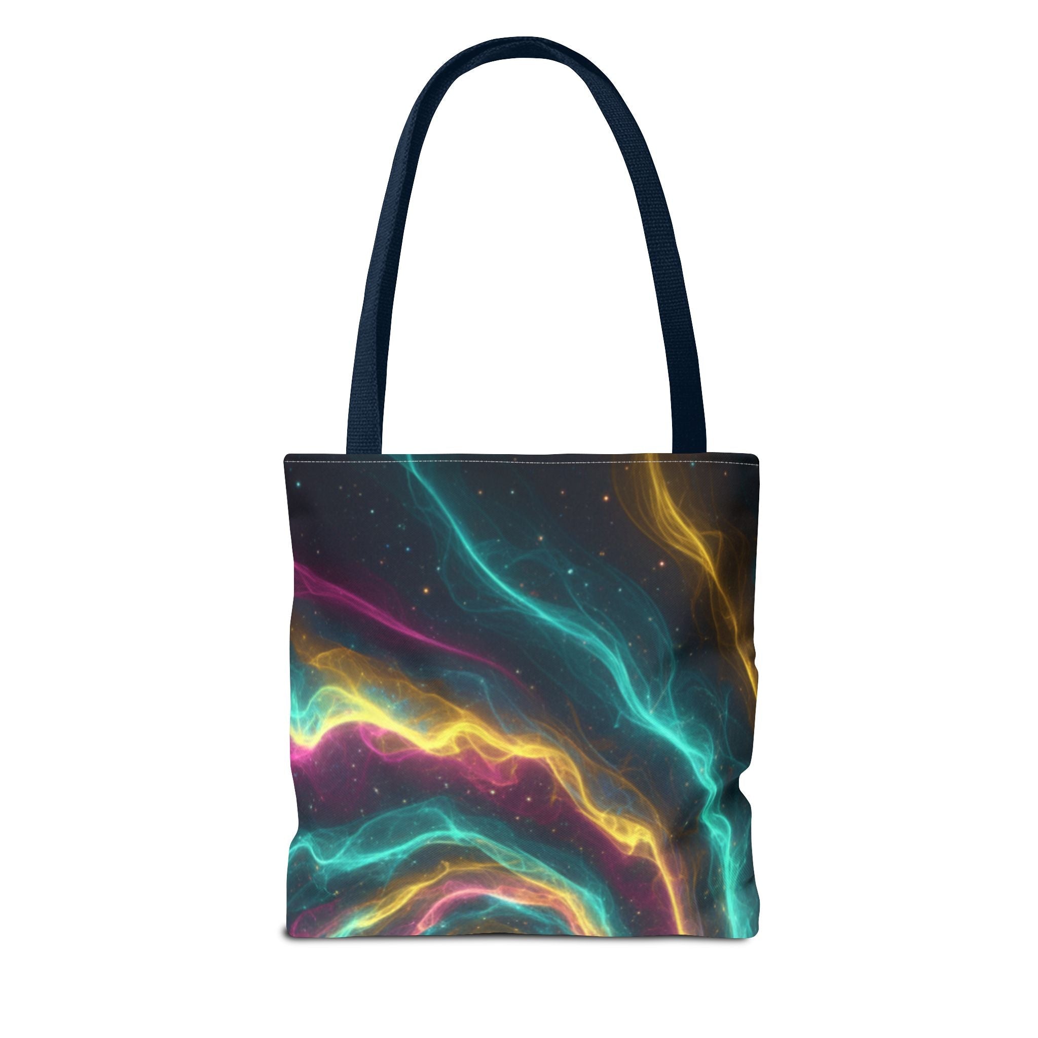 Cosmic Neon Waves Tote Bag Printify