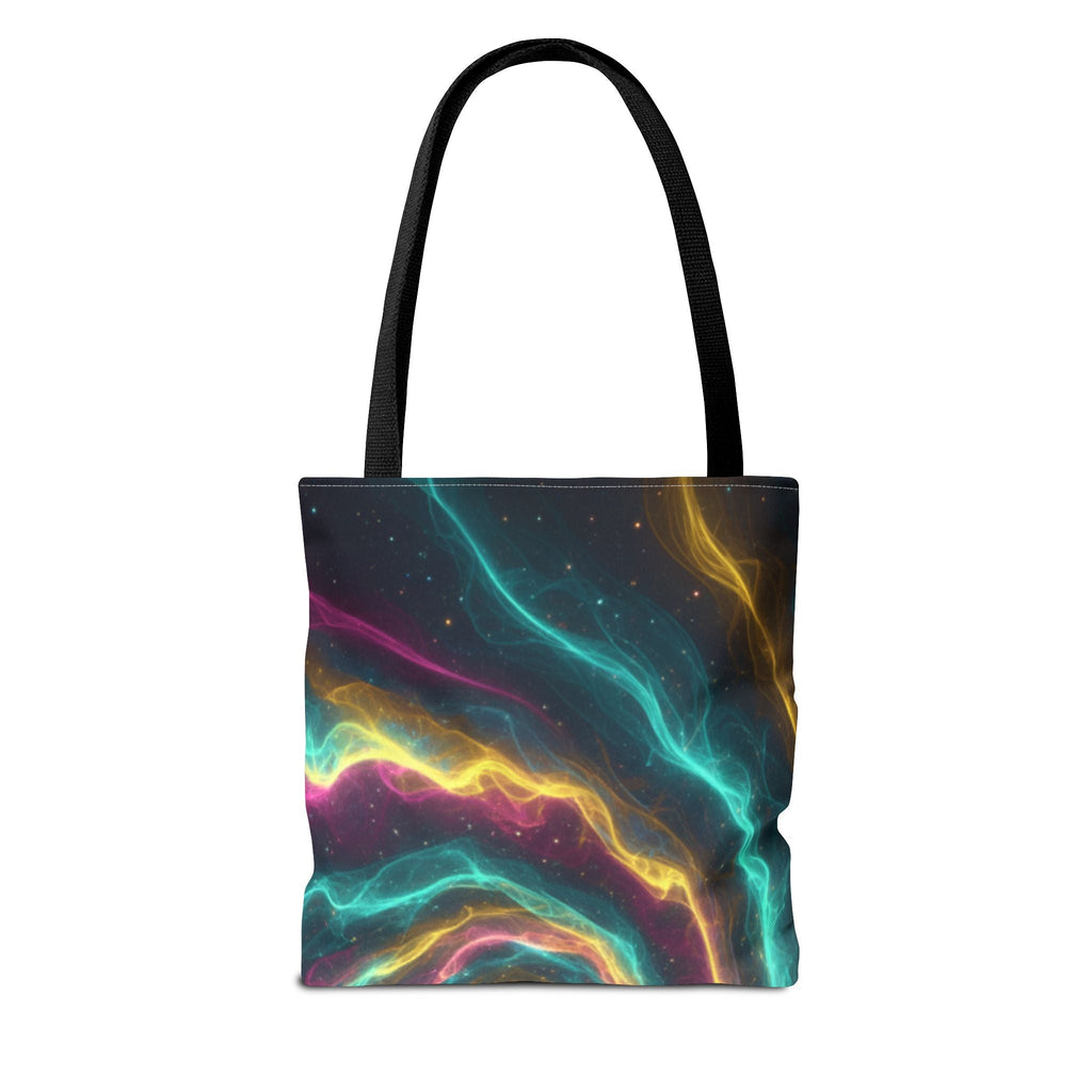 Cosmic Neon Waves Tote Bag Printify