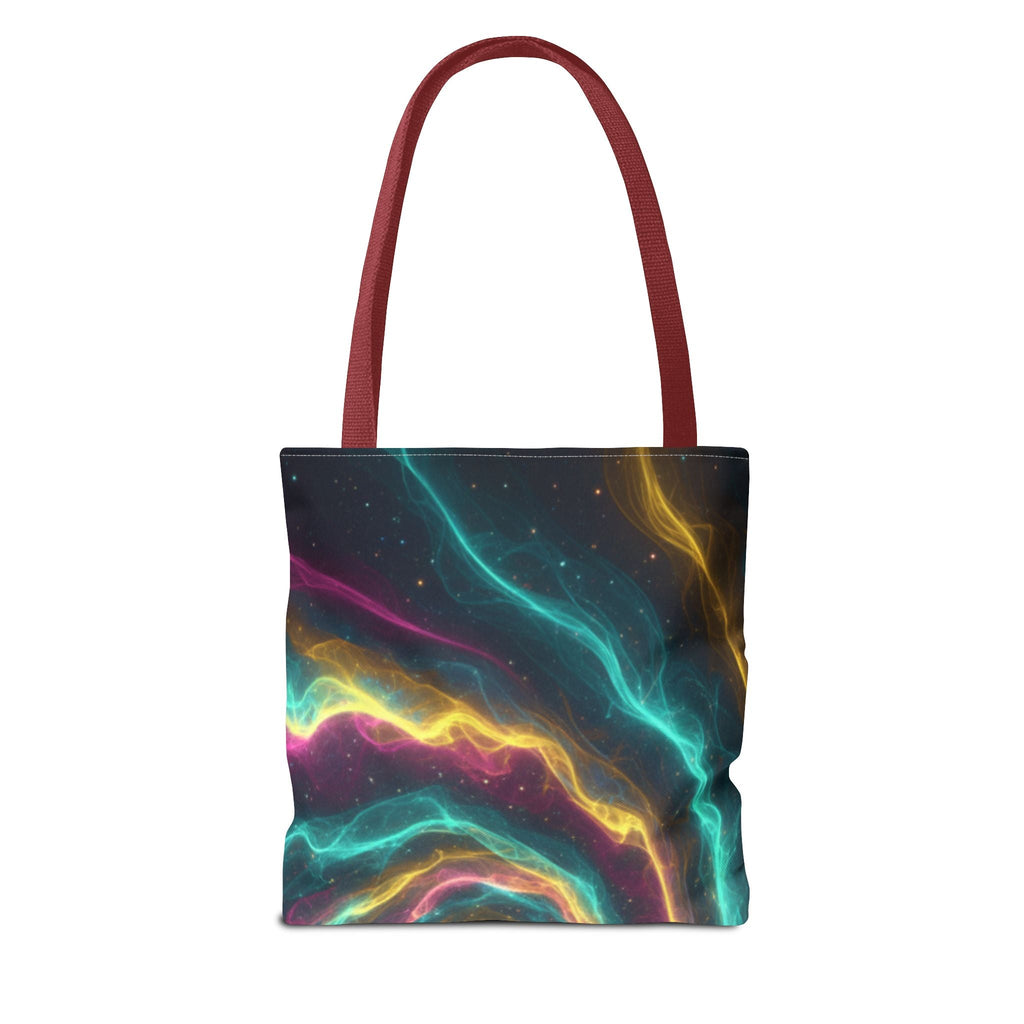 Cosmic Neon Waves Tote Bag Printify