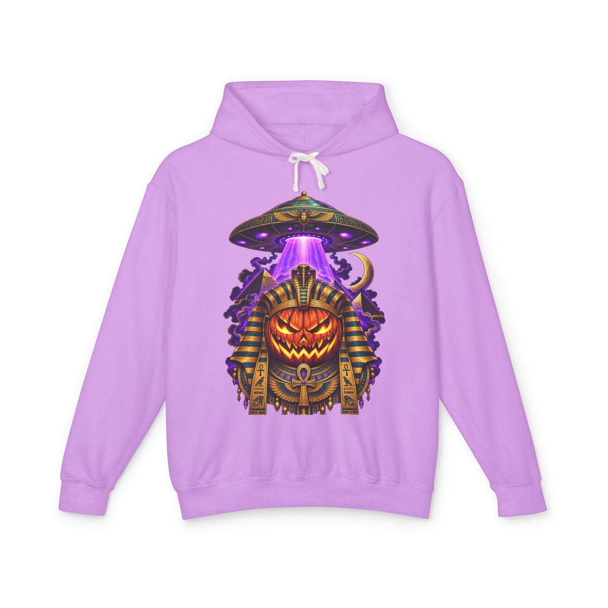 Pumpkin Pharaoh Hoodie — Egyptian Halloween UFO Graphic Hoodie