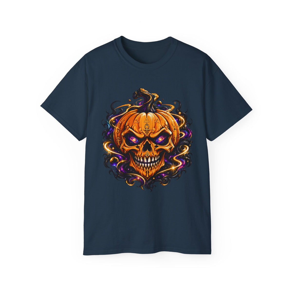 Cosmic Pumpkin Skull Tee – Halloween Streetwear