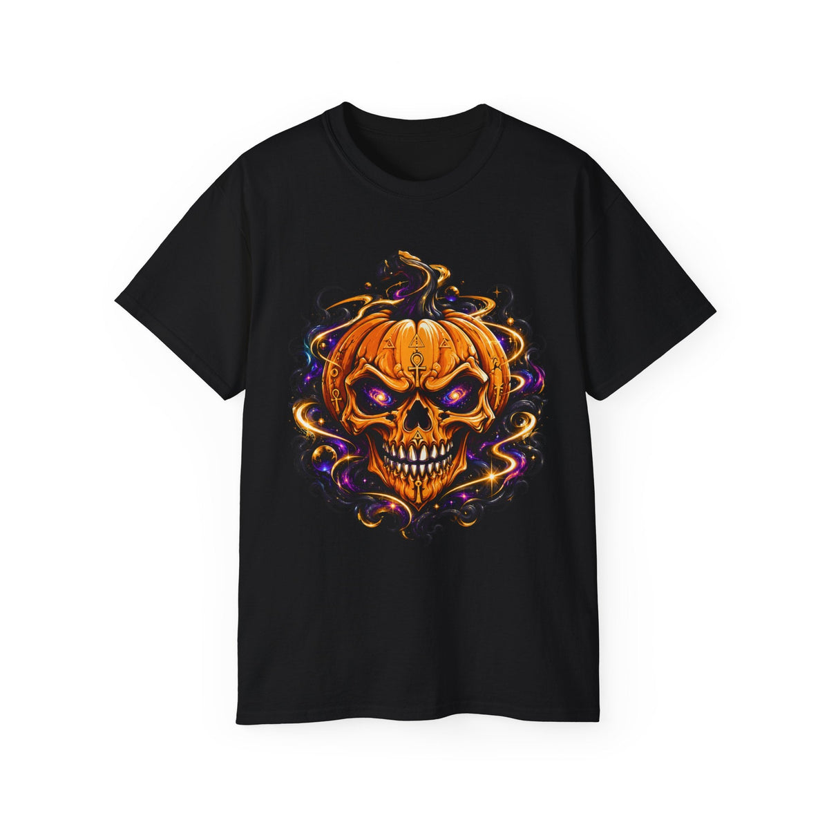 Cosmic Pumpkin Skull Tee – Halloween Streetwear