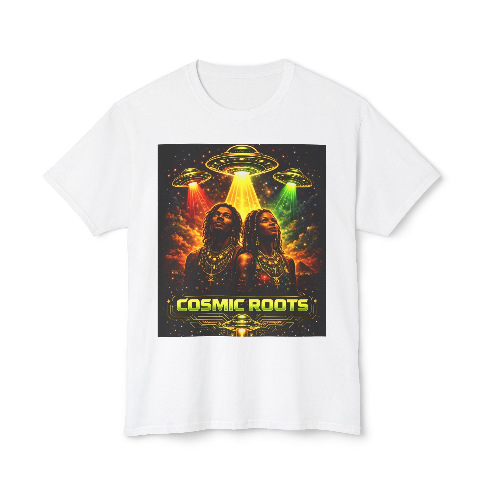 Cosmic Roots Tee — Afrofuturism UFO Streetwear Printify