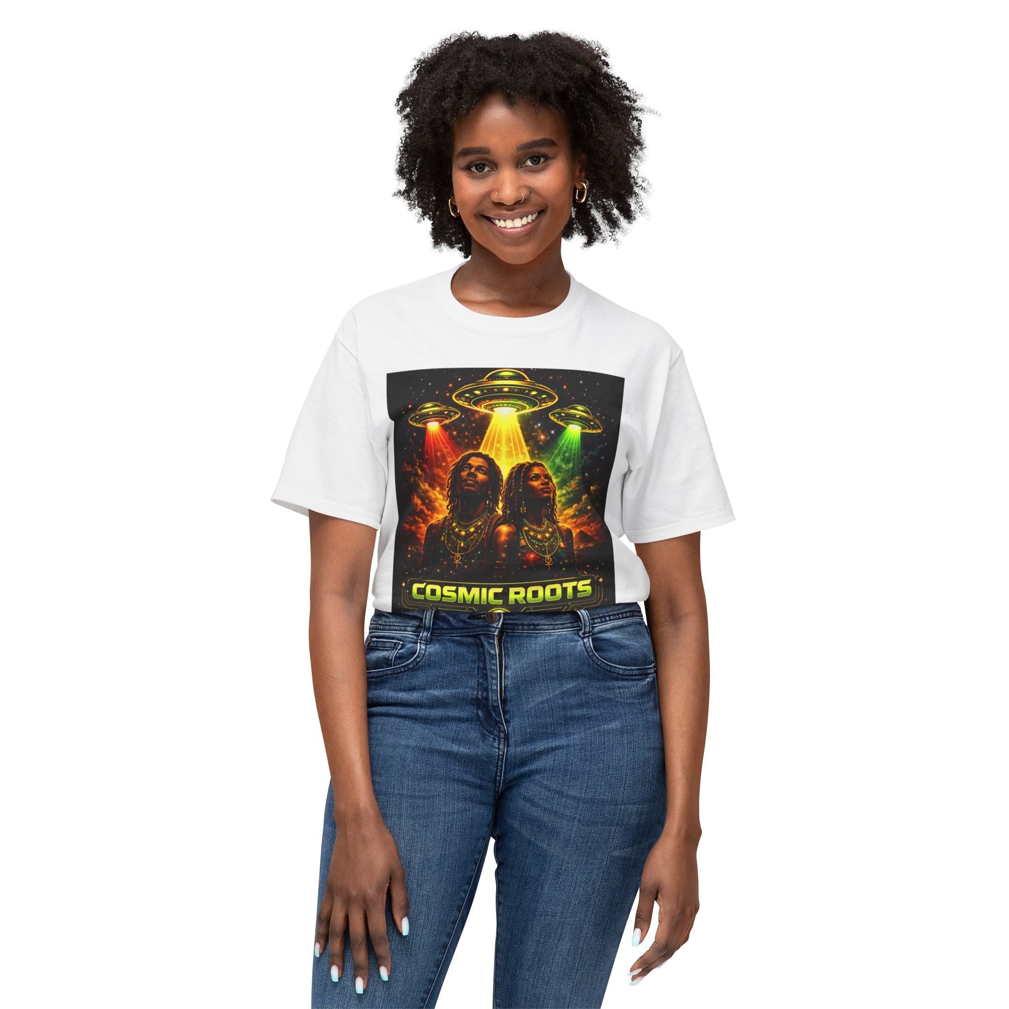 Cosmic Roots Tee — Afrofuturism UFO Streetwear Printify