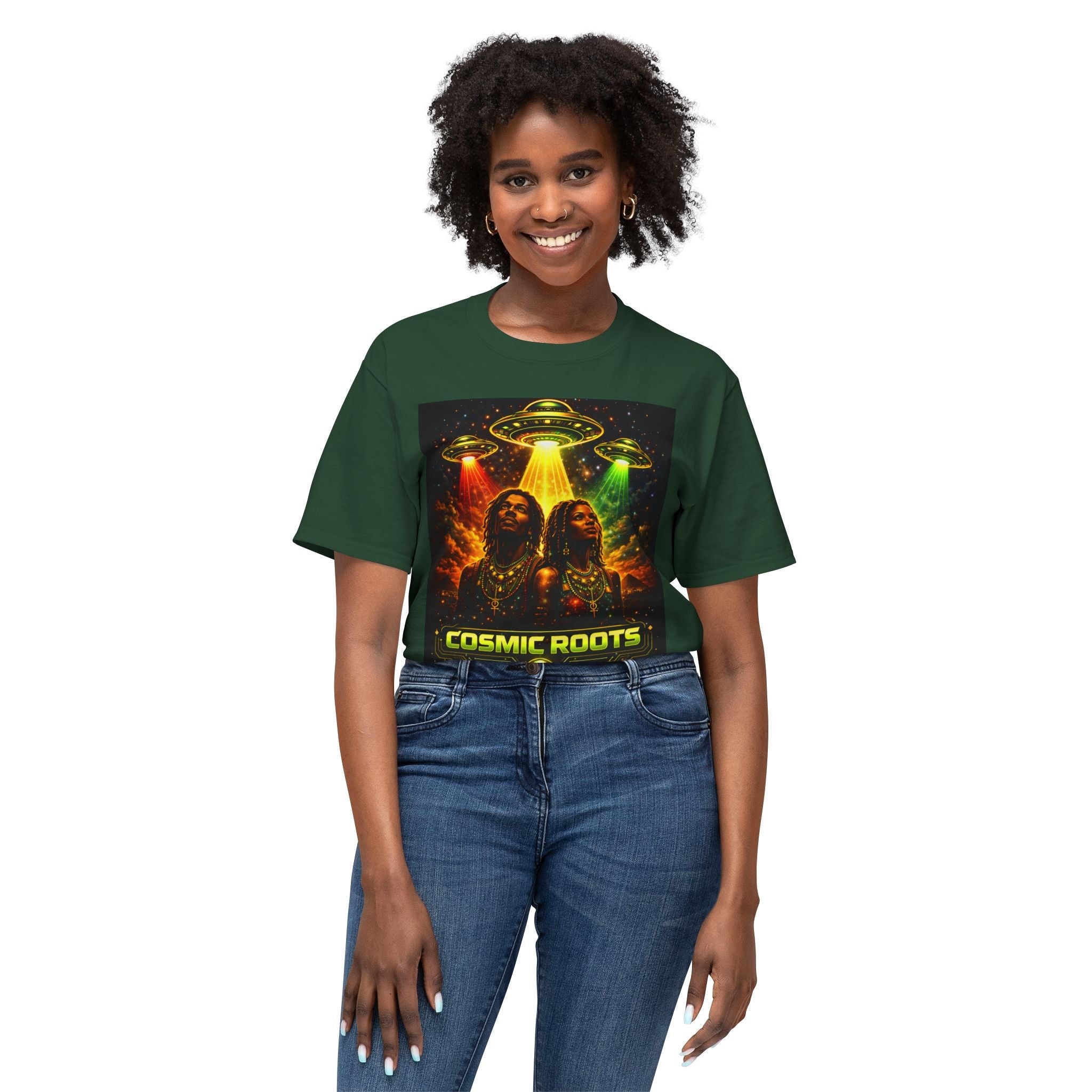 Cosmic Roots Tee — Afrofuturism UFO Streetwear Printify