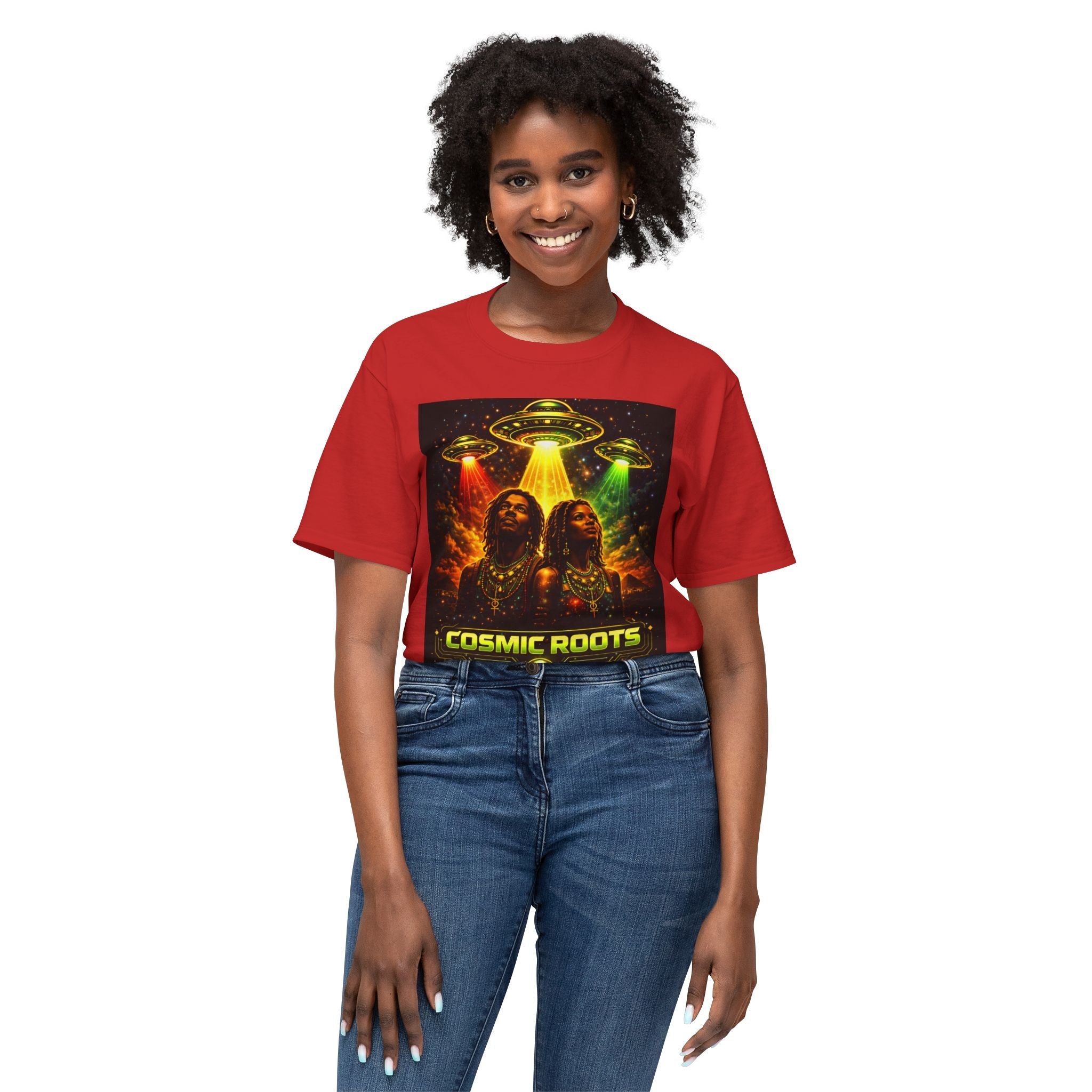 Cosmic Roots Tee — Afrofuturism UFO Streetwear Printify