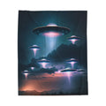Cosmic UFO Velveteen Plush Blanket - Soft, Warm, and Out of This World! Printify