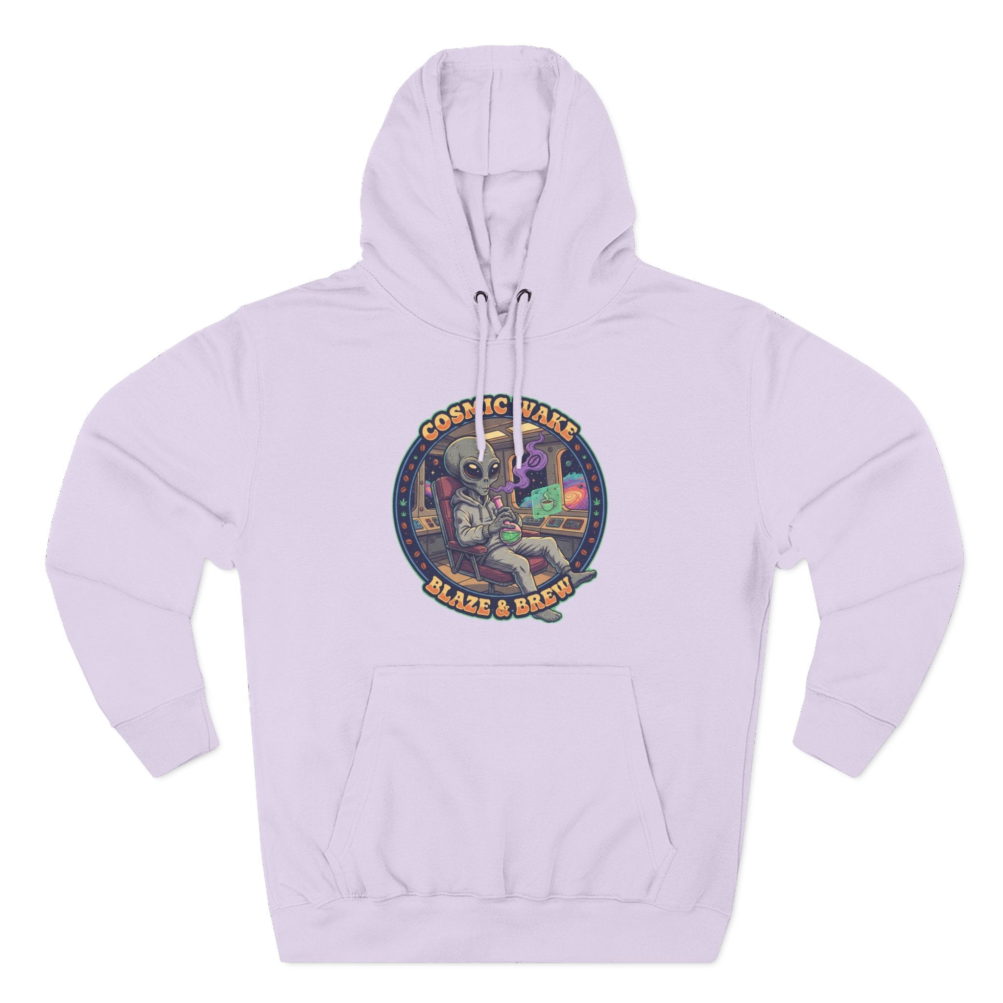 Cosmic Vape 'Blaze & Brew' Graphic Hoodie – Retro Space Vaporwave Pullover⚠️