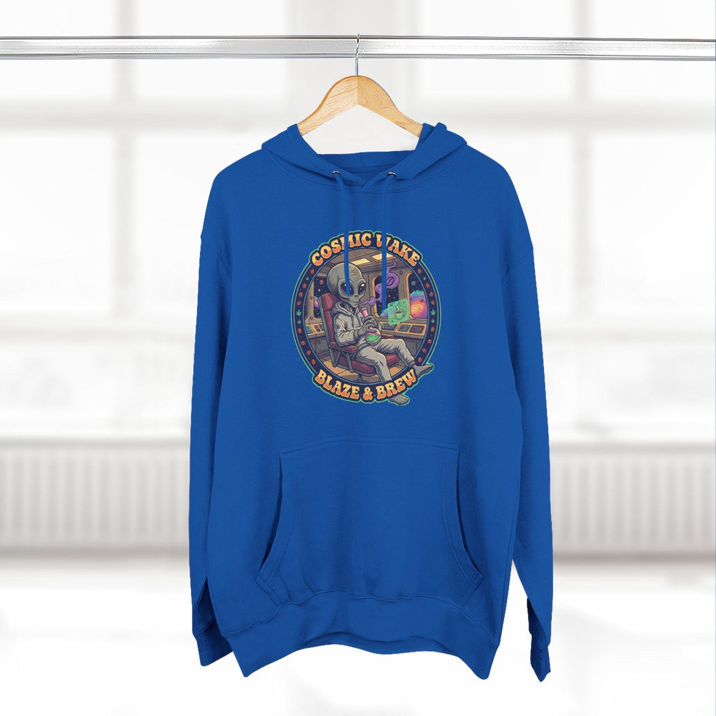 Cosmic Vape 'Blaze & Brew' Graphic Hoodie – Retro Space Vaporwave Pullover⚠️