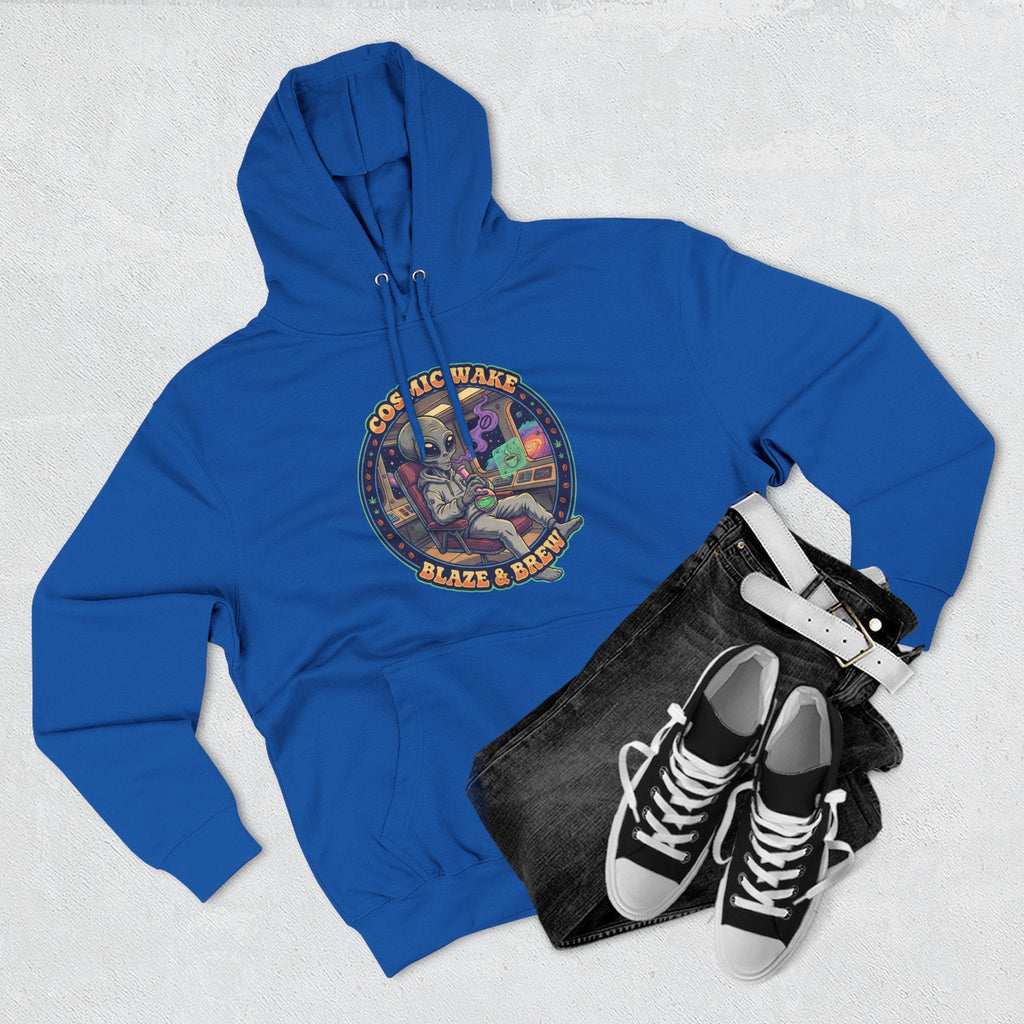 Cosmic Vape 'Blaze & Brew' Graphic Hoodie – Retro Space Vaporwave Pullover⚠️