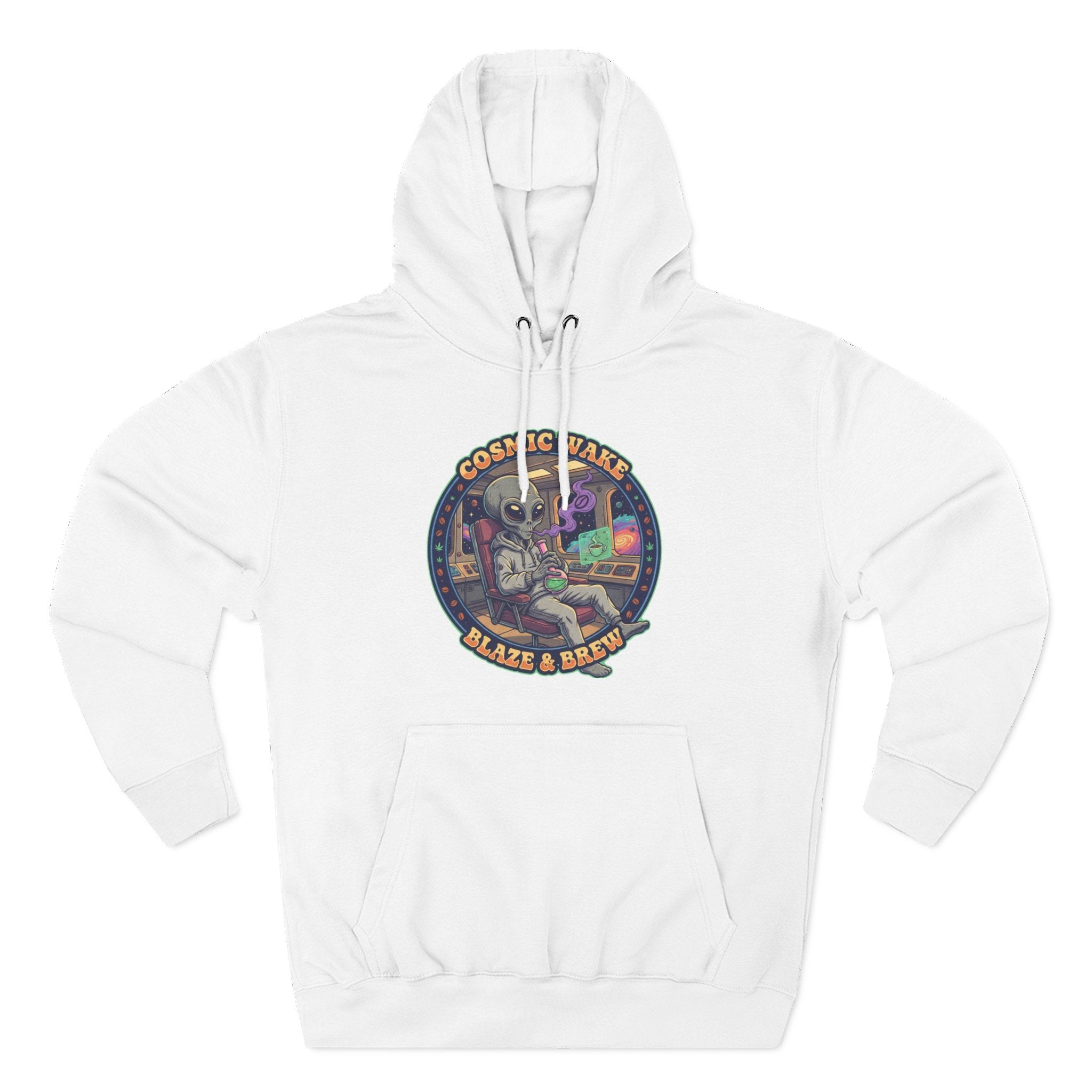 Cosmic Vape 'Blaze & Brew' Graphic Hoodie – Retro Space Vaporwave Pullover⚠️