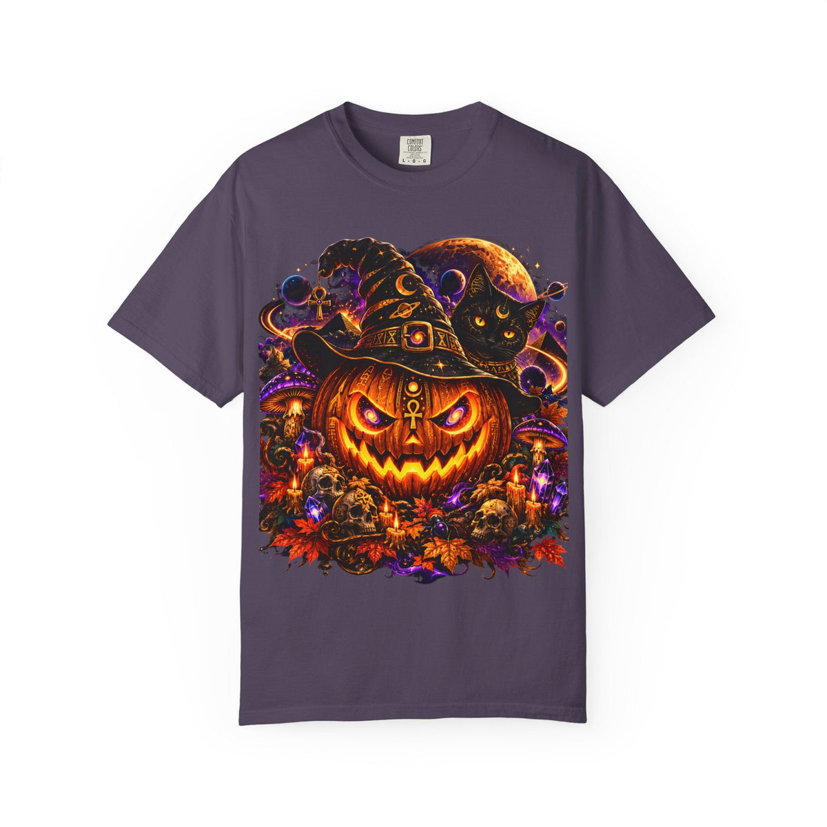 Cosmic Witch Pumpkin T-Shirt – Spooky Halloween Streetwear