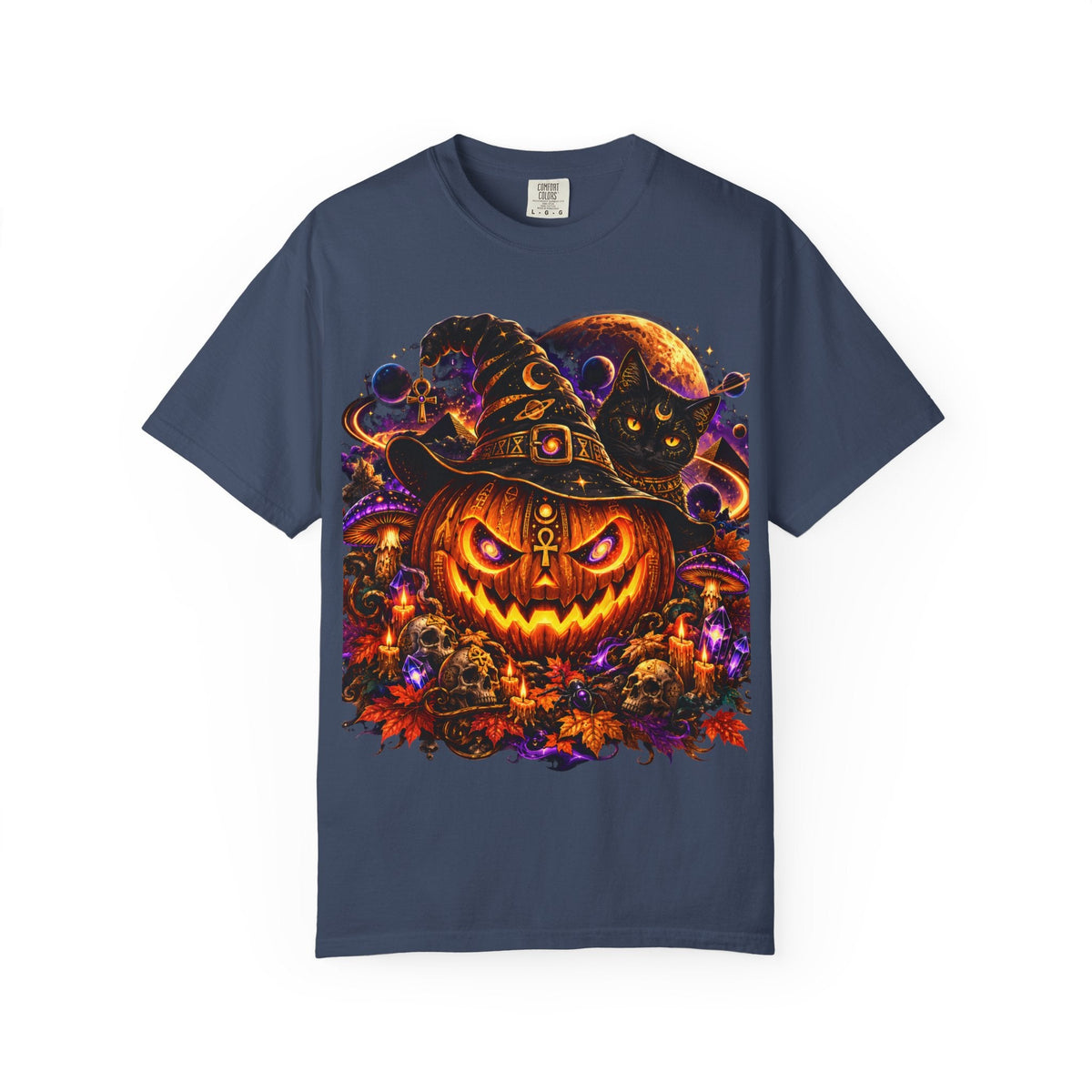 Cosmic Witch Pumpkin T-Shirt – Spooky Halloween Streetwear
