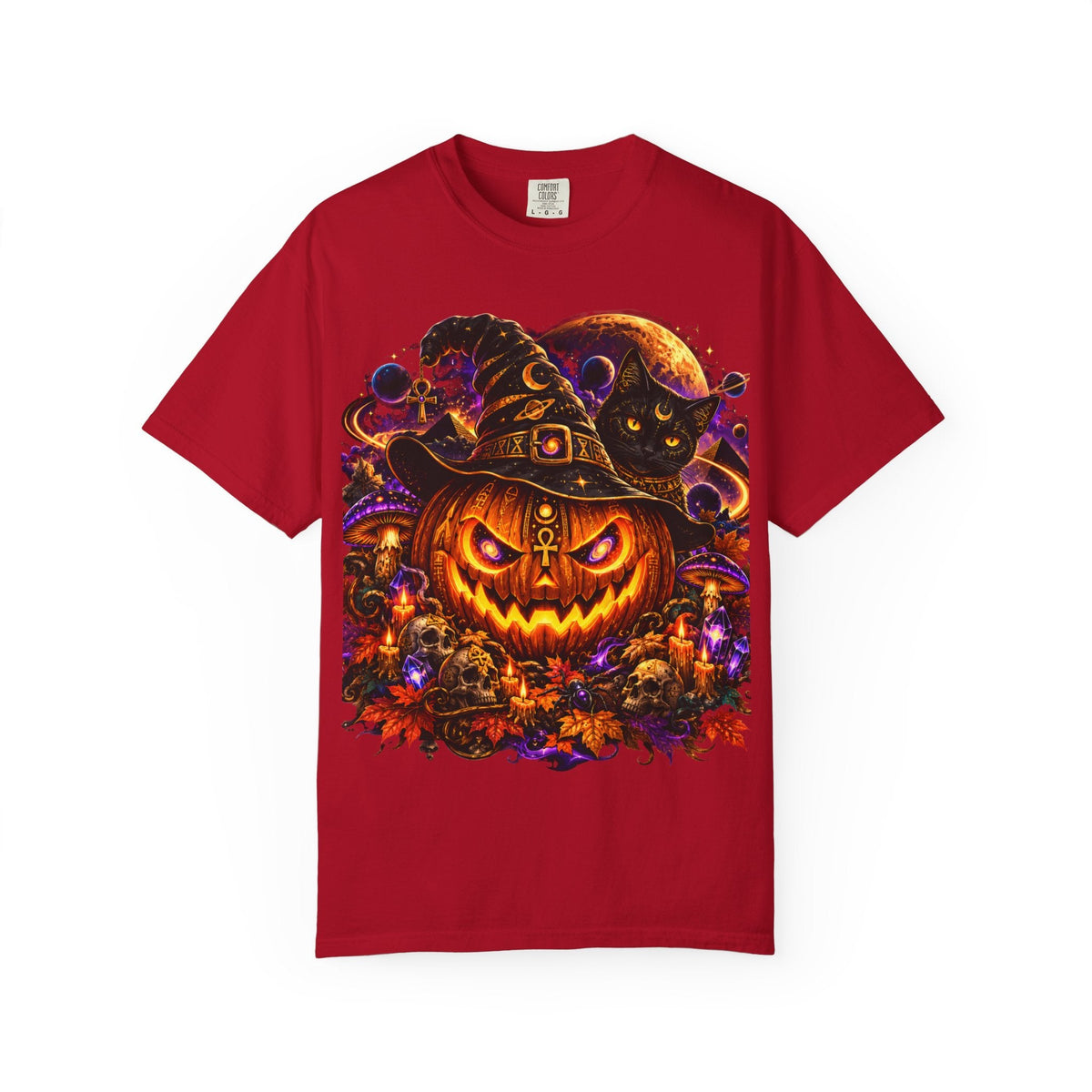 Cosmic Witch Pumpkin T-Shirt – Spooky Halloween Streetwear