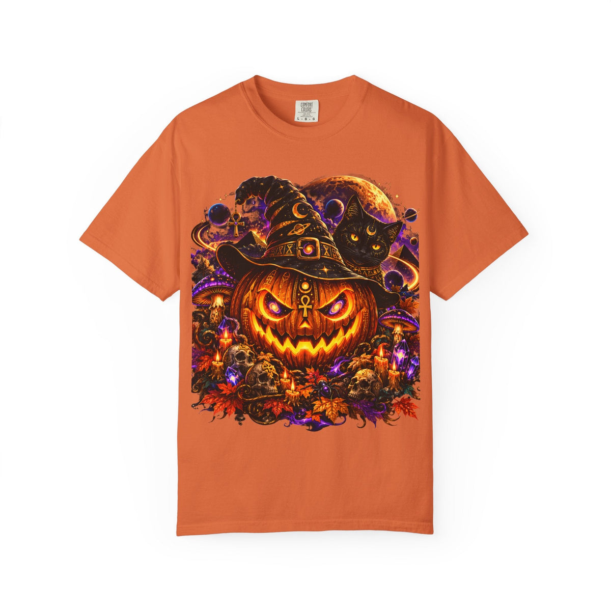 Cosmic Witch Pumpkin T-Shirt – Spooky Halloween Streetwear
