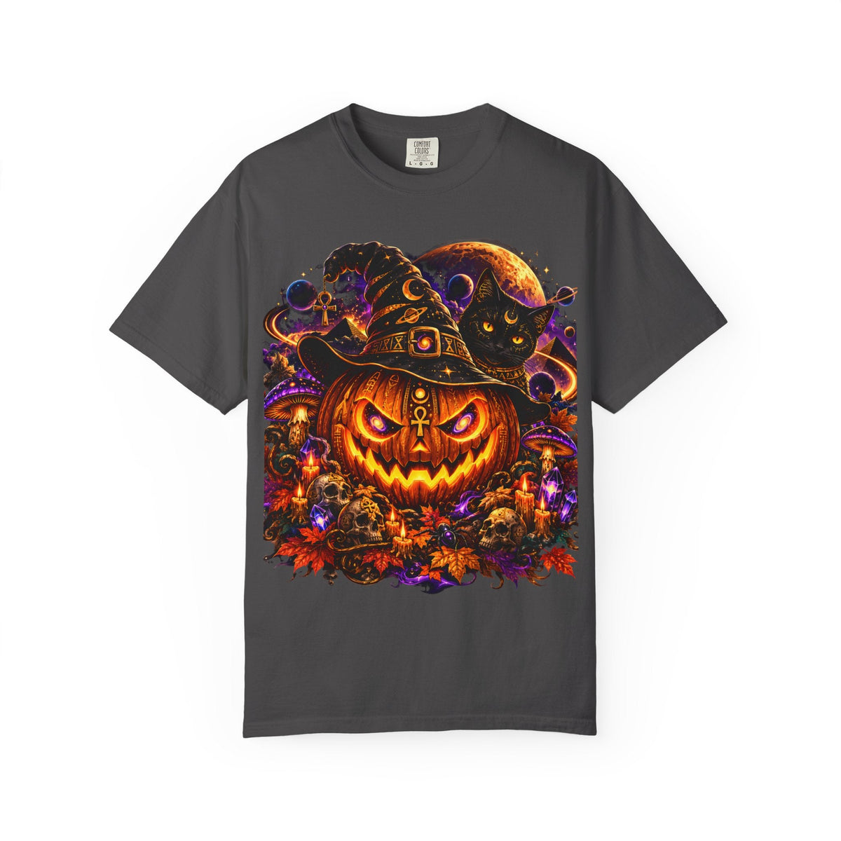 Cosmic Witch Pumpkin T-Shirt – Spooky Halloween Streetwear