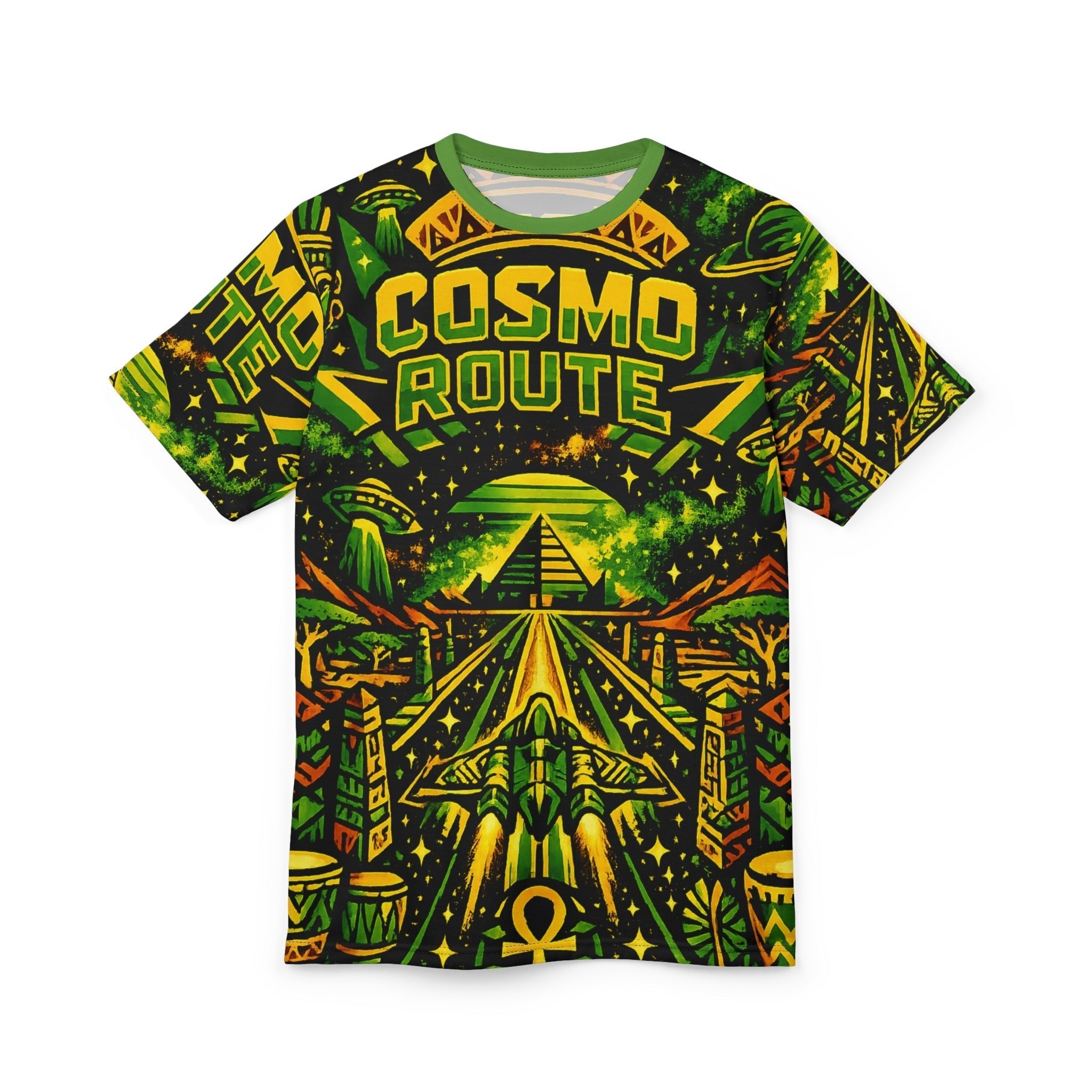Cosmo Route Graphic Tee — Psychedelic Space Travel All-Over Print Shirt Printify