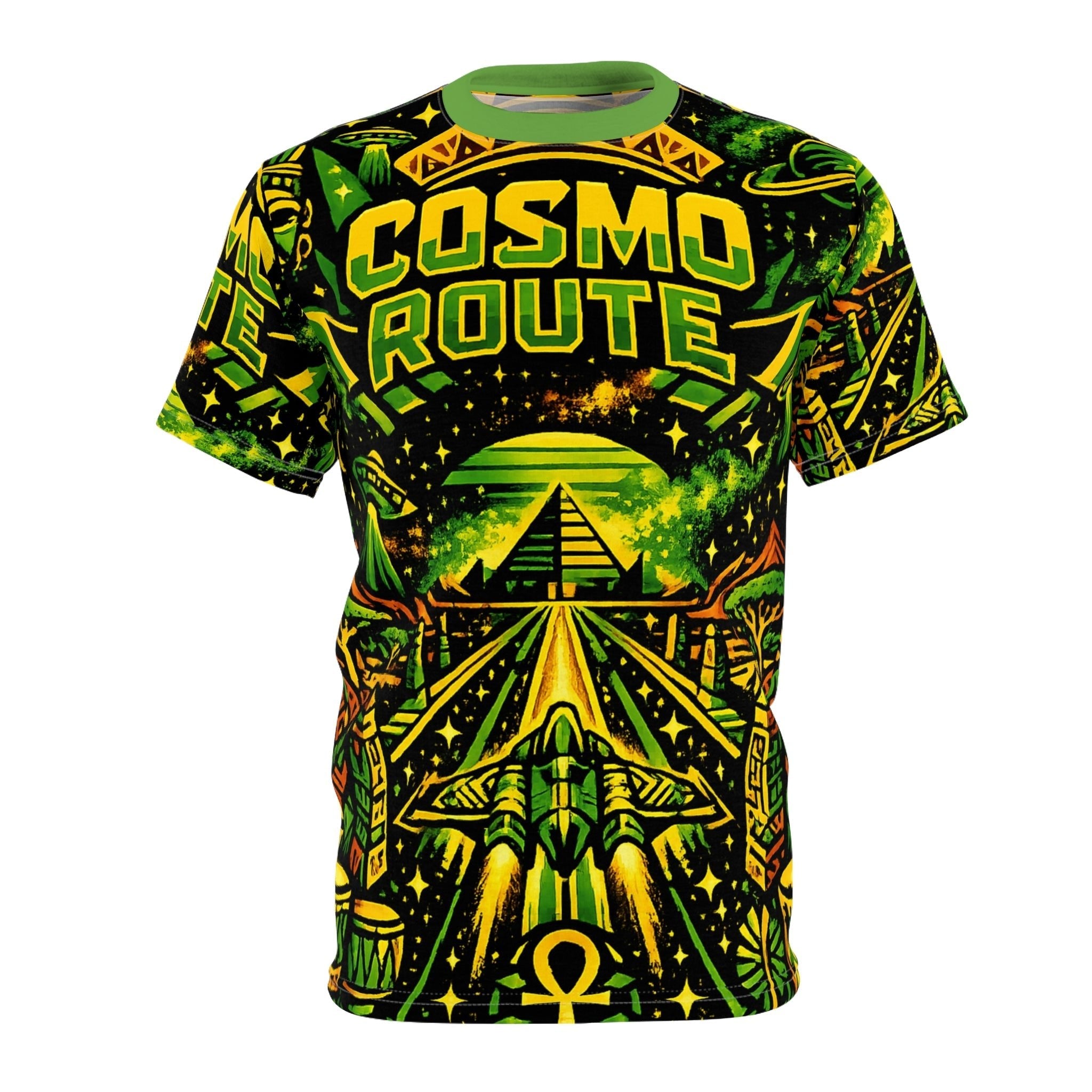 Cosmo Route Graphic Tee — Psychedelic Space Travel All-Over Print Shirt Printify
