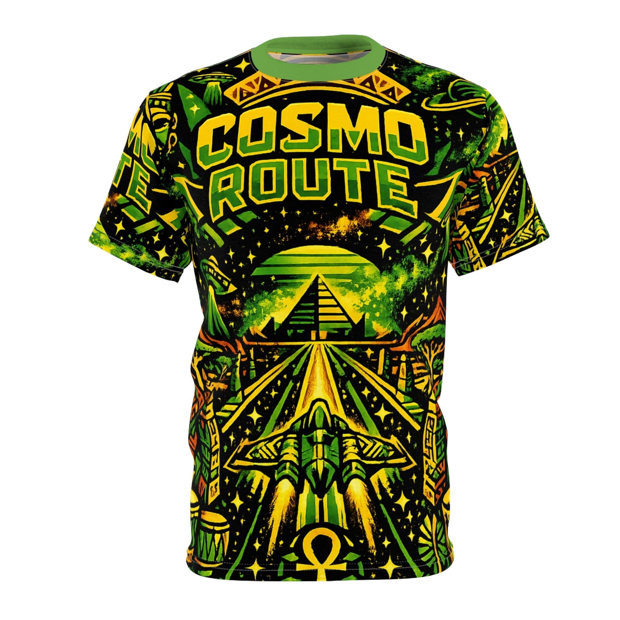 Cosmo Route Graphic Tee — Psychedelic Space Travel All-Over Print Shirt Printify