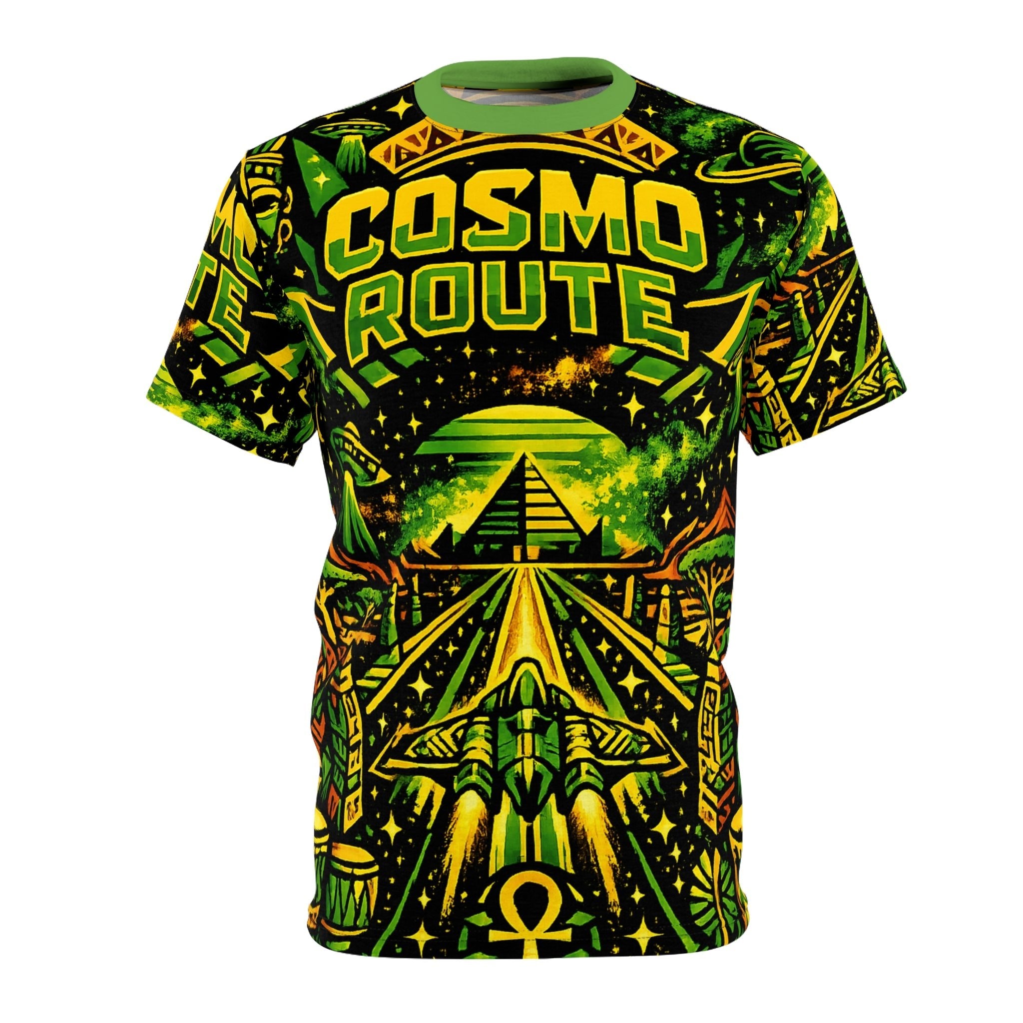 Cosmo Route Graphic Tee — Psychedelic Space Travel All-Over Print Shirt Printify
