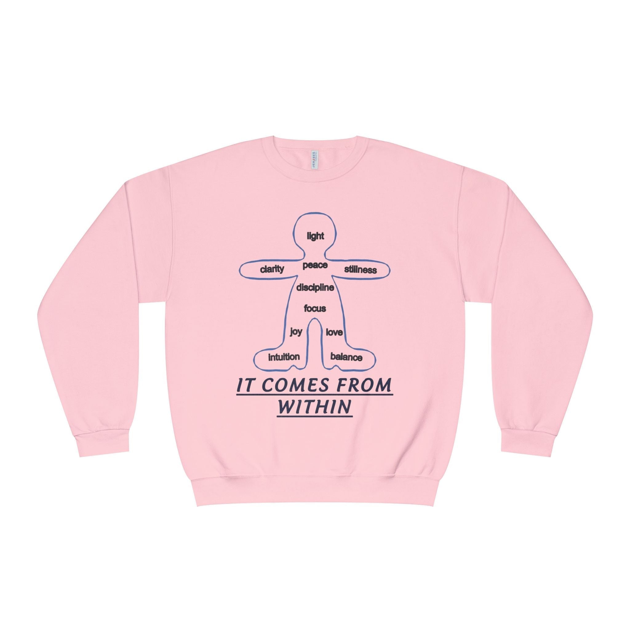 Crewneck Sweatshirt — "It Comes From Within" Mindfulness Diagram Printify