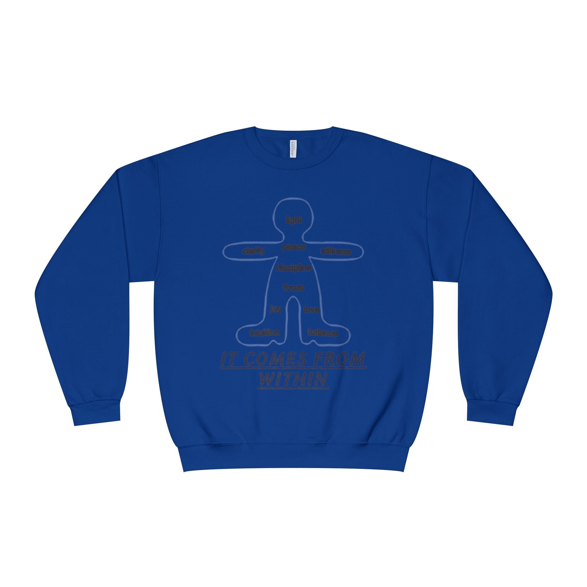 Crewneck Sweatshirt — "It Comes From Within" Mindfulness Diagram Printify