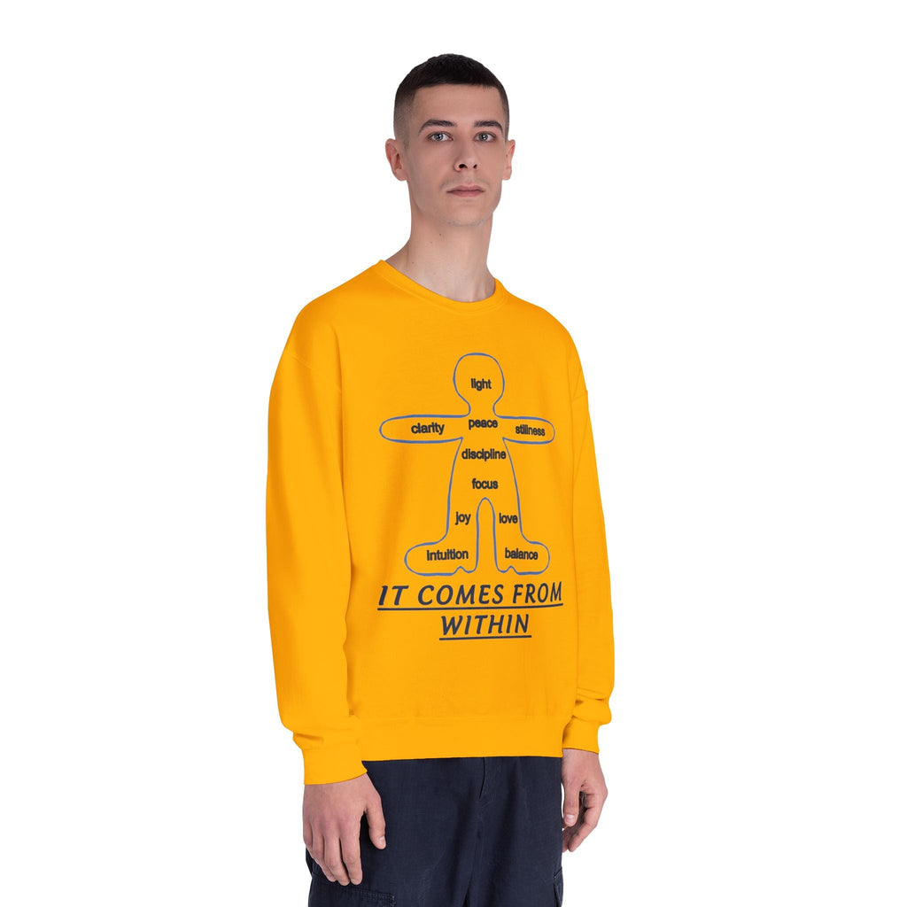 Crewneck Sweatshirt — "It Comes From Within" Mindfulness Diagram Printify