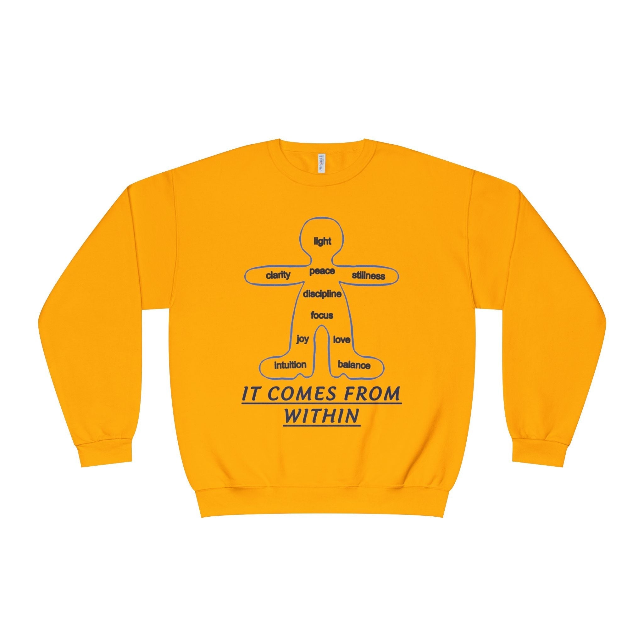 Crewneck Sweatshirt — "It Comes From Within" Mindfulness Diagram Printify