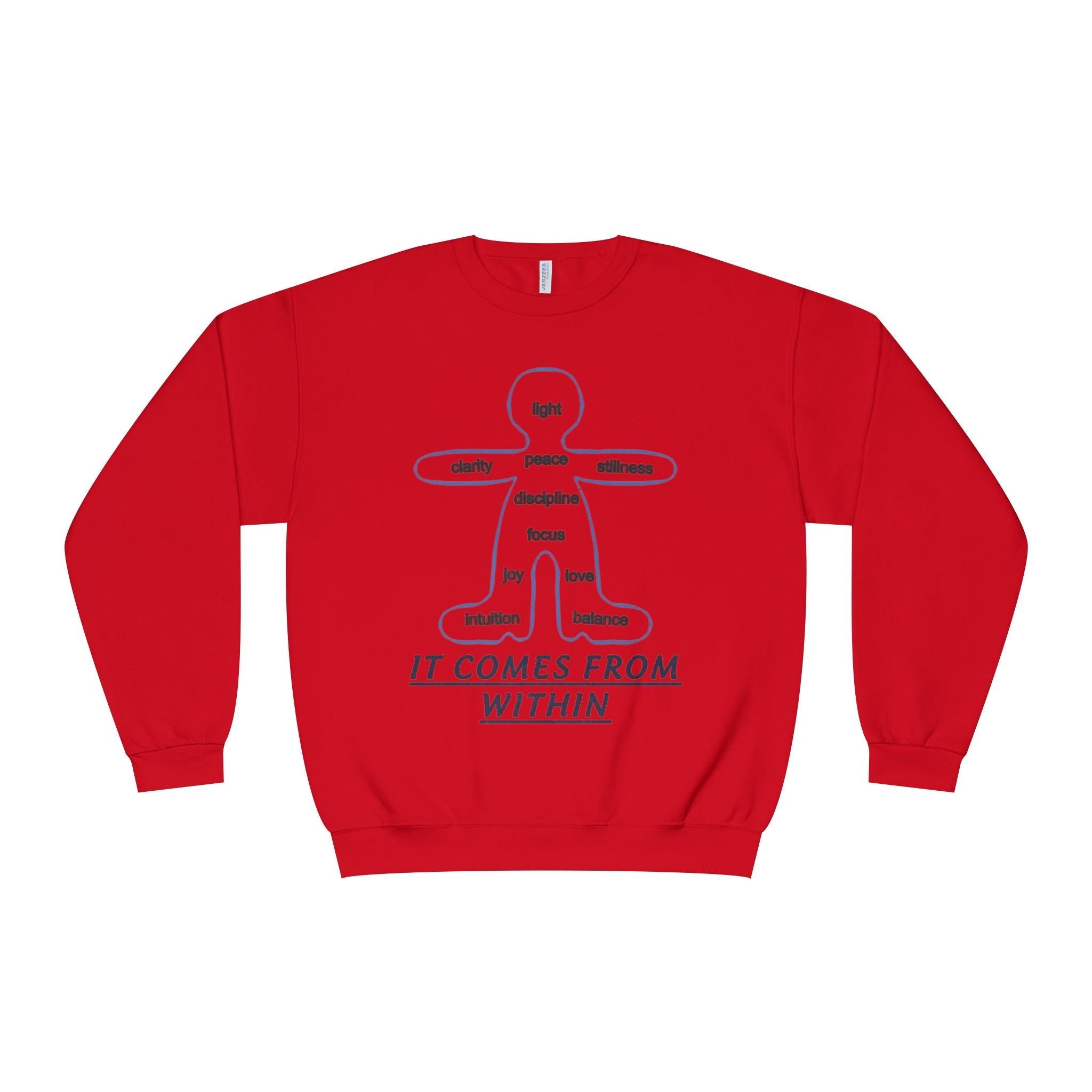 Crewneck Sweatshirt — "It Comes From Within" Mindfulness Diagram Printify