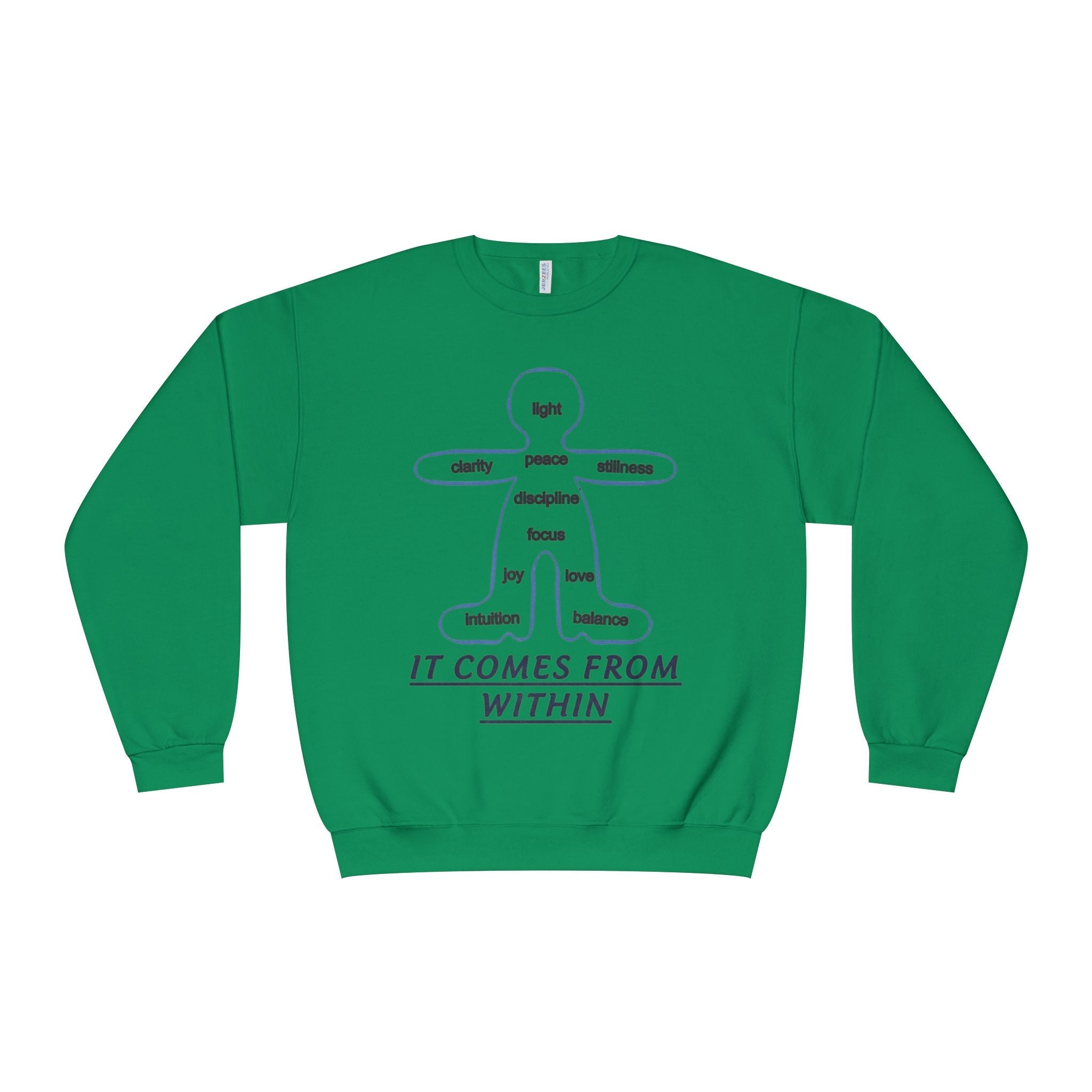 Crewneck Sweatshirt — "It Comes From Within" Mindfulness Diagram Printify