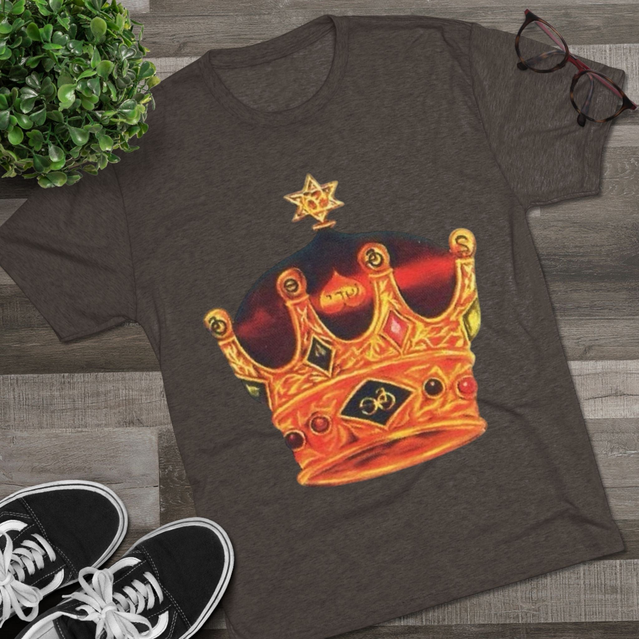 Crowned Glory Tee — Unisex Tri-Blend King Royalty Shirt Printify