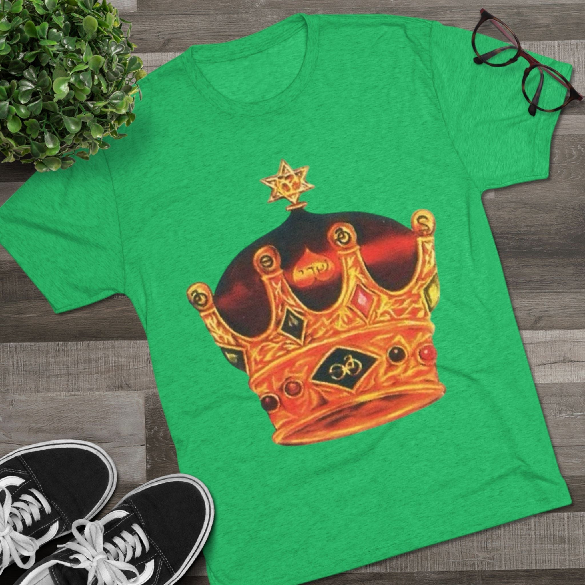 Crowned Glory Tee — Unisex Tri-Blend King Royalty Shirt Printify